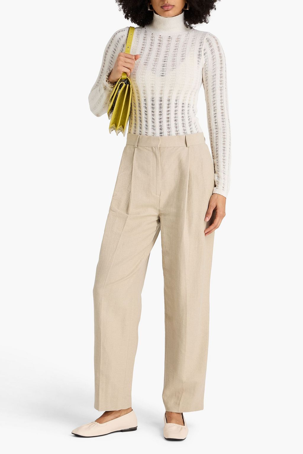 TOTEME Distressed silk turtleneck sweater