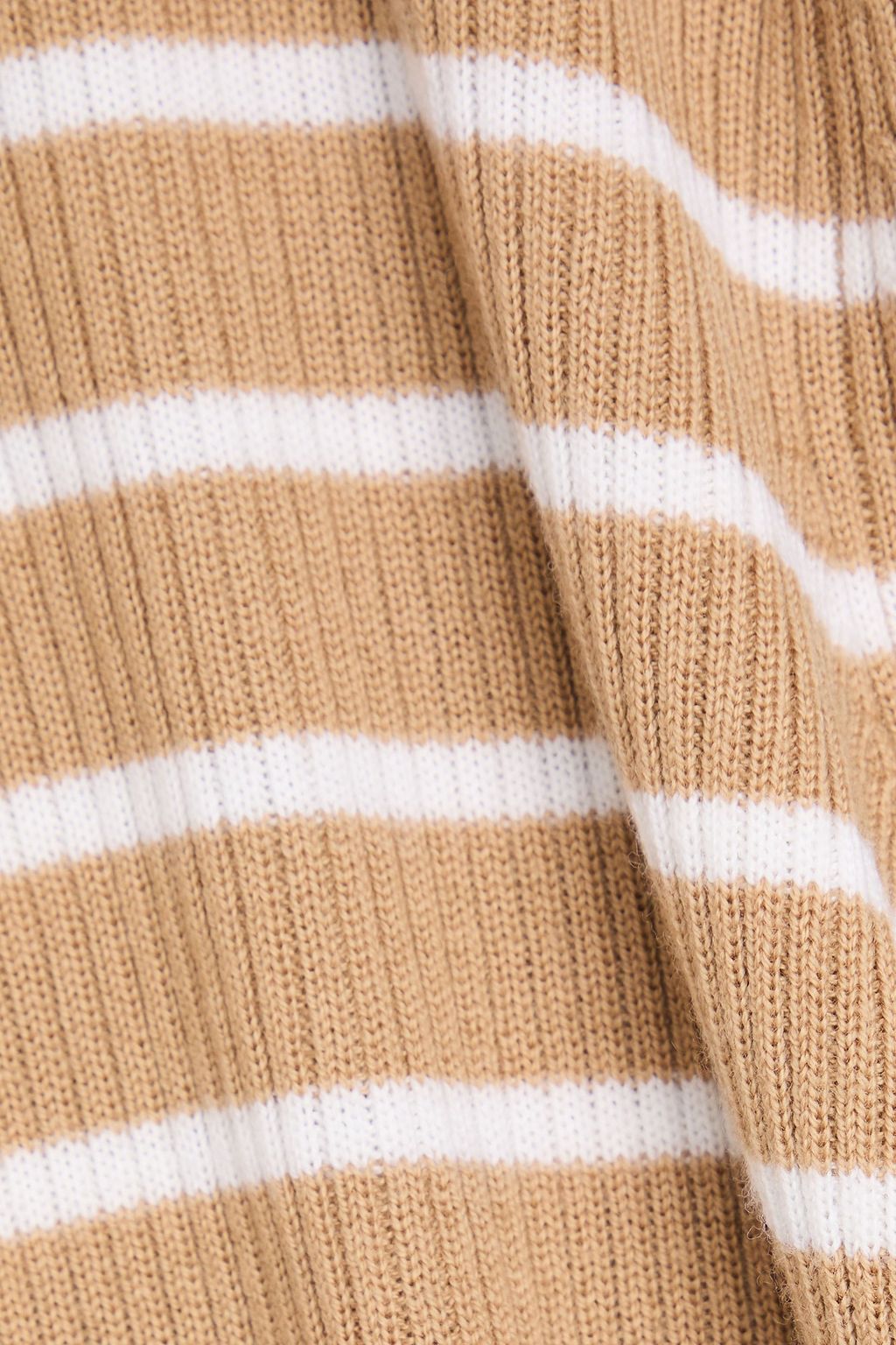 VERONICA BEARD Katrina striped ribbed wool turtleneck sweater
