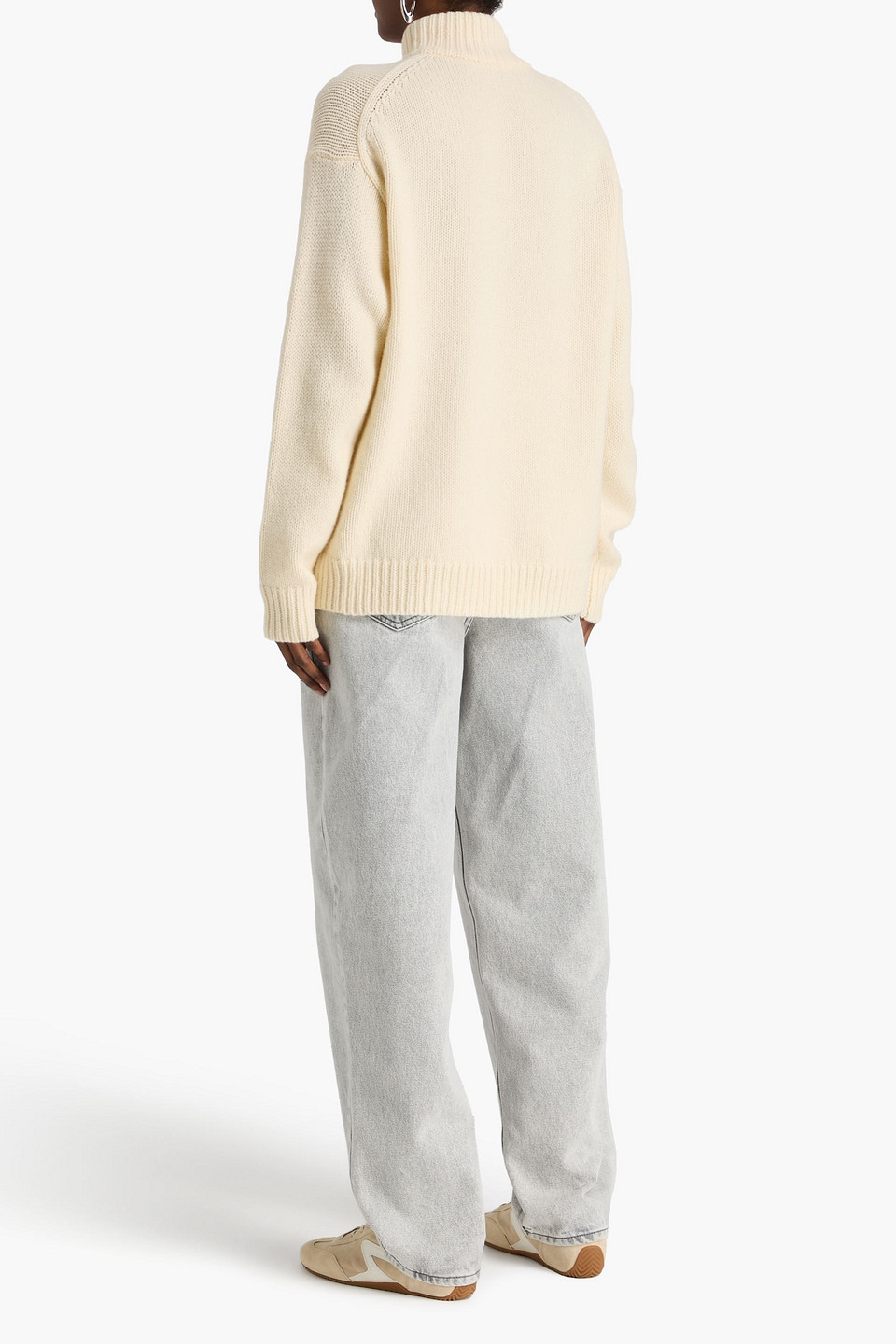  Theory - Pullover Aus Einer Woll-kaschmirmischung Mit Halblangem Reißverschluss - Weiß - Xs 