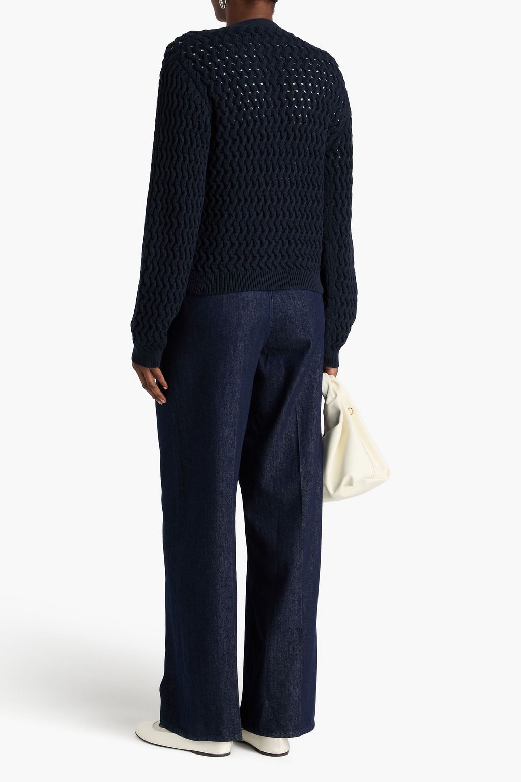 THEORY Cable-knit cotton-blend cardigan