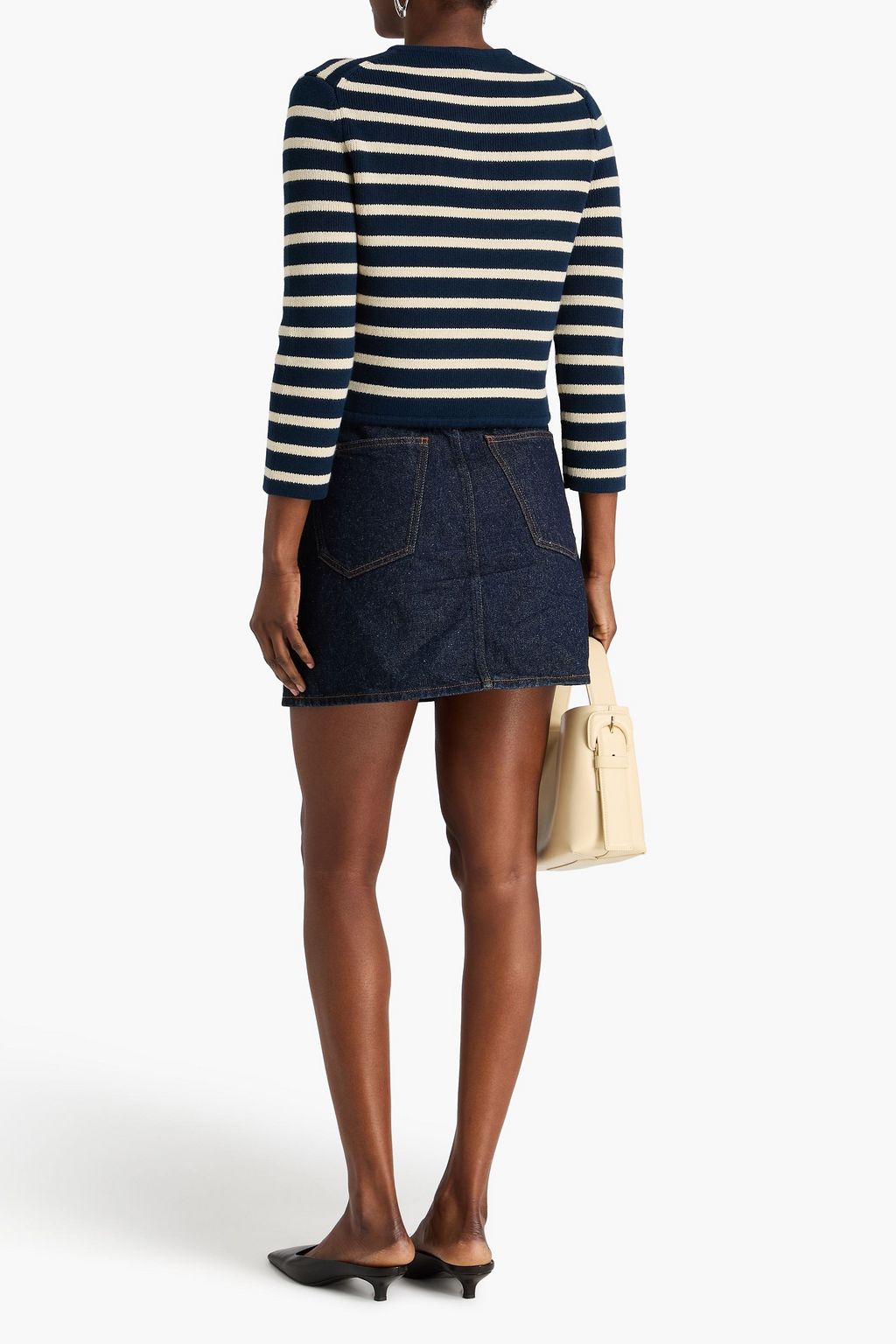 THEORY Striped cotton cardigan