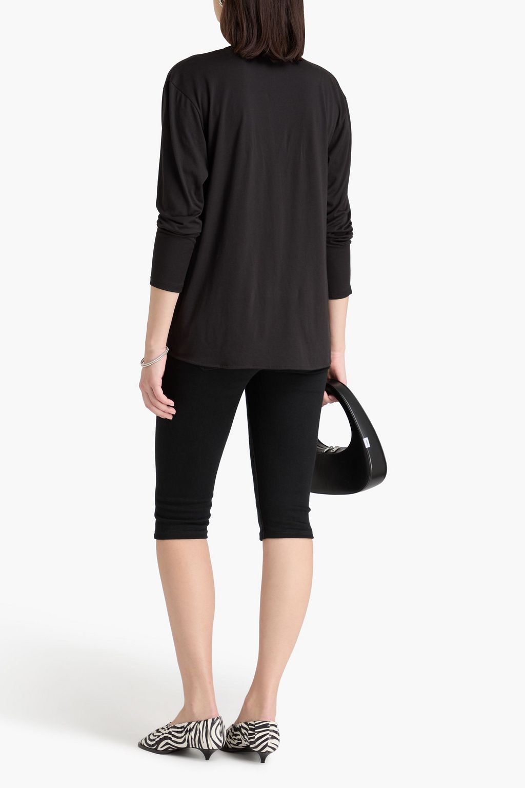 THEORY Twisted Pima cotton-jersey top