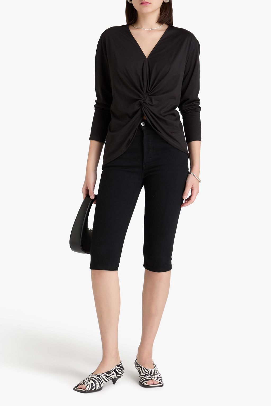 THEORY Twisted Pima cotton-jersey top