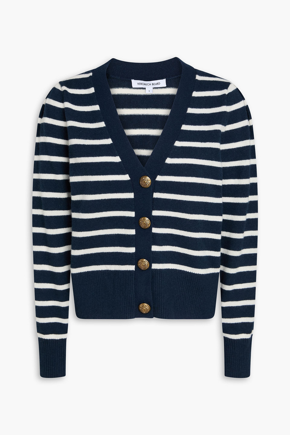 Veronica Beard Solene Striped Cashmere Sweater In Blue