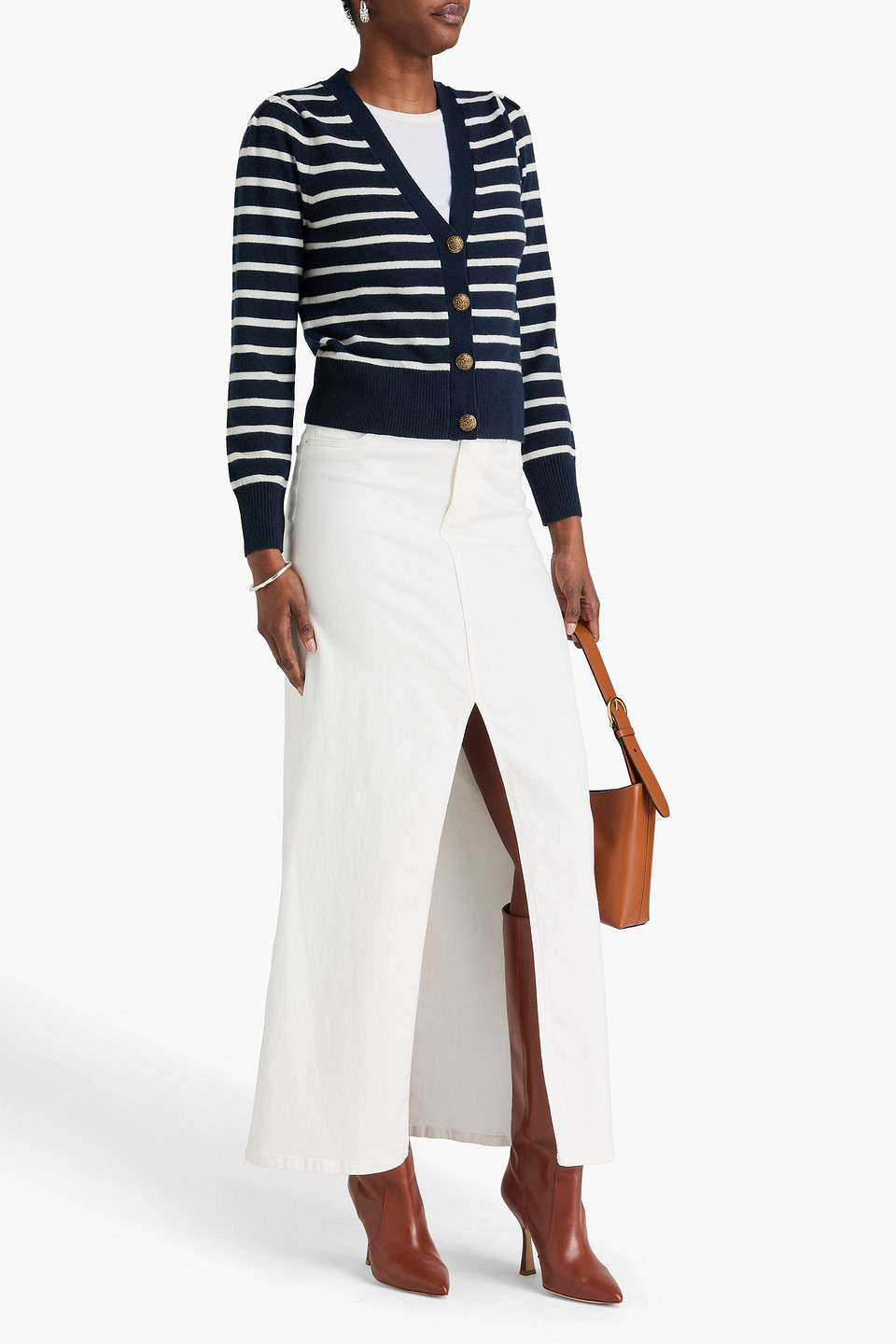  Veronica Beard - Gestreifter Cardigan „solene“ Aus Kaschmir - Blau - Xs 