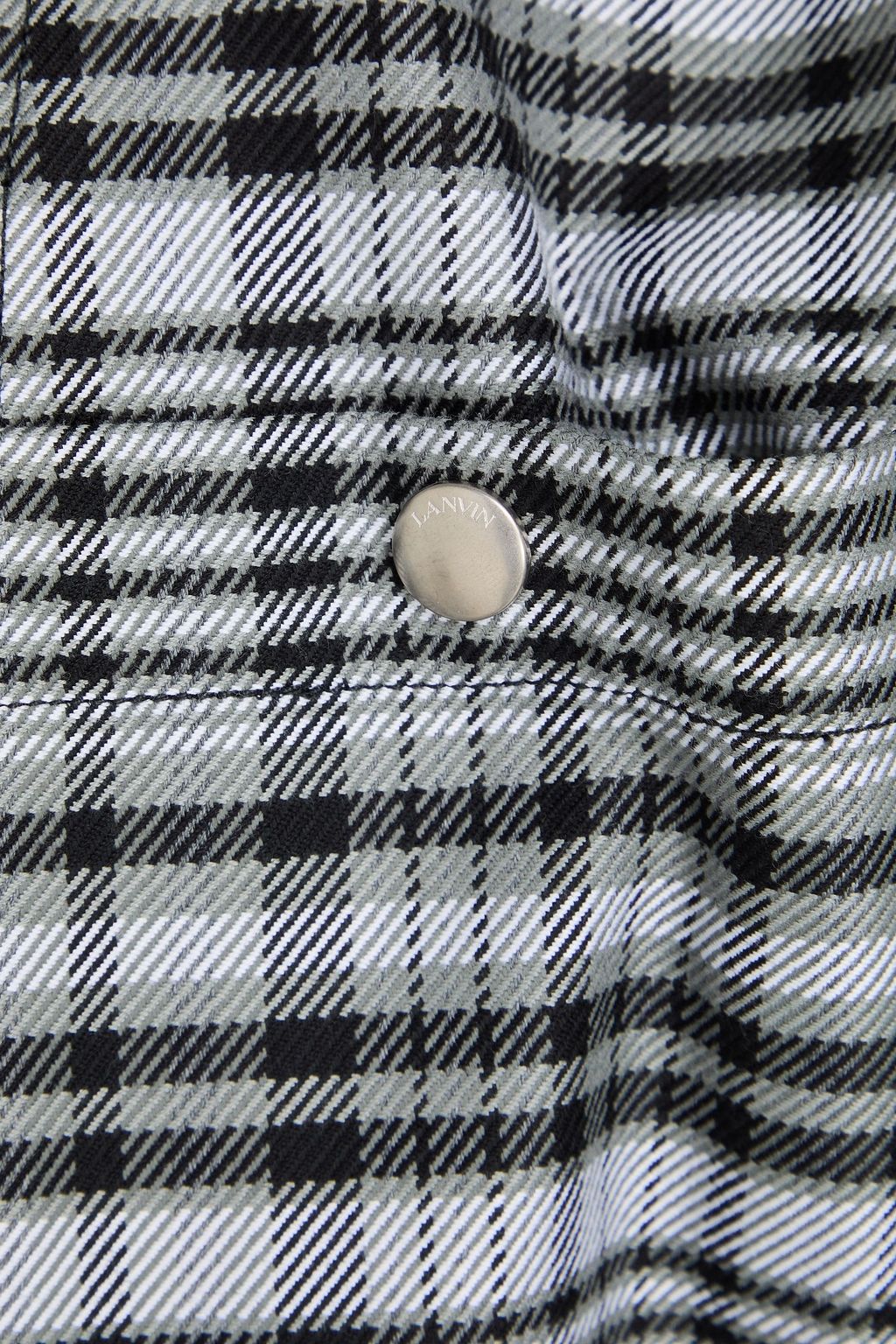 LANVIN Checked cotton and wool-blend overshirt