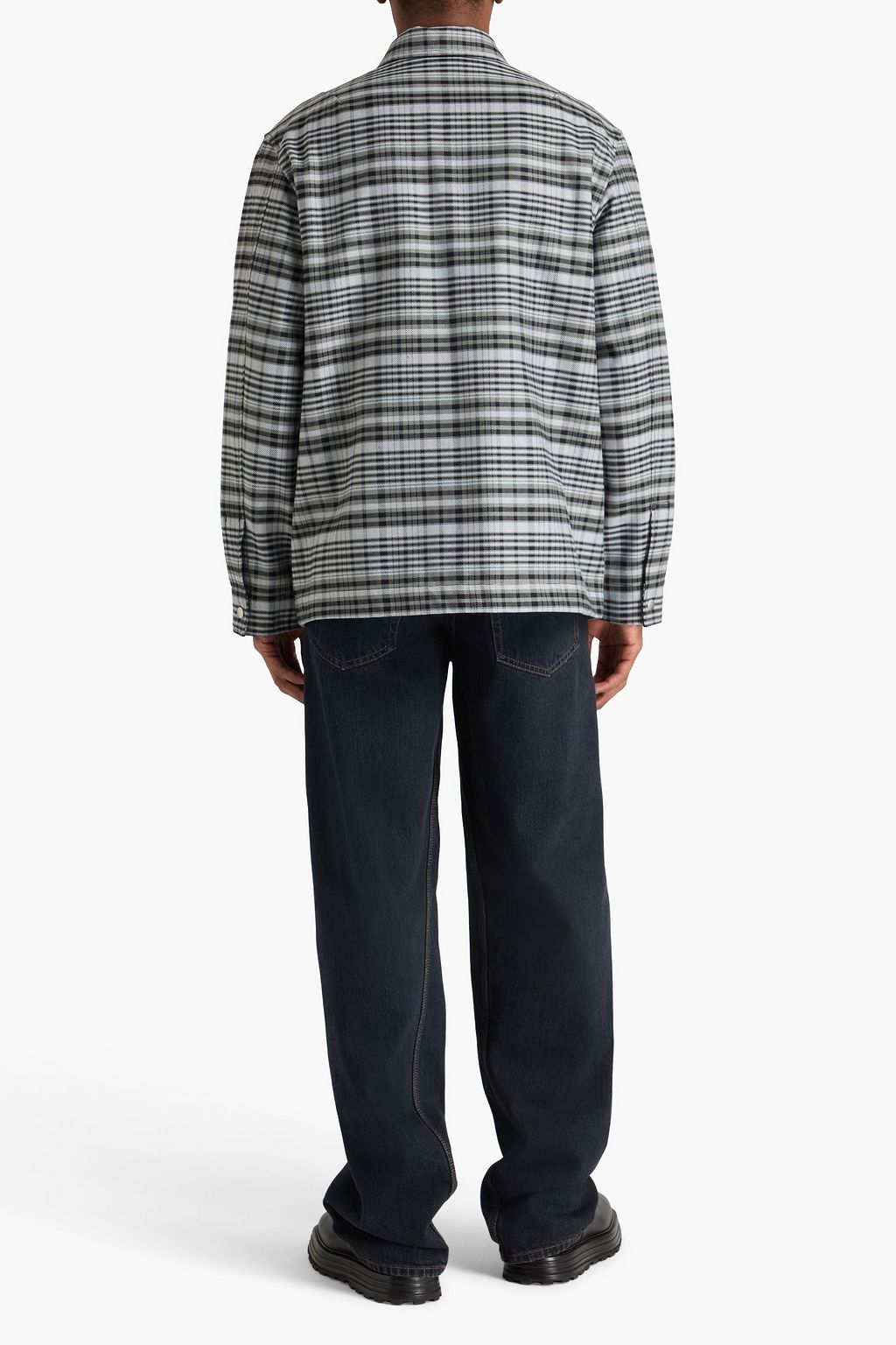 LANVIN Checked cotton and wool-blend overshirt