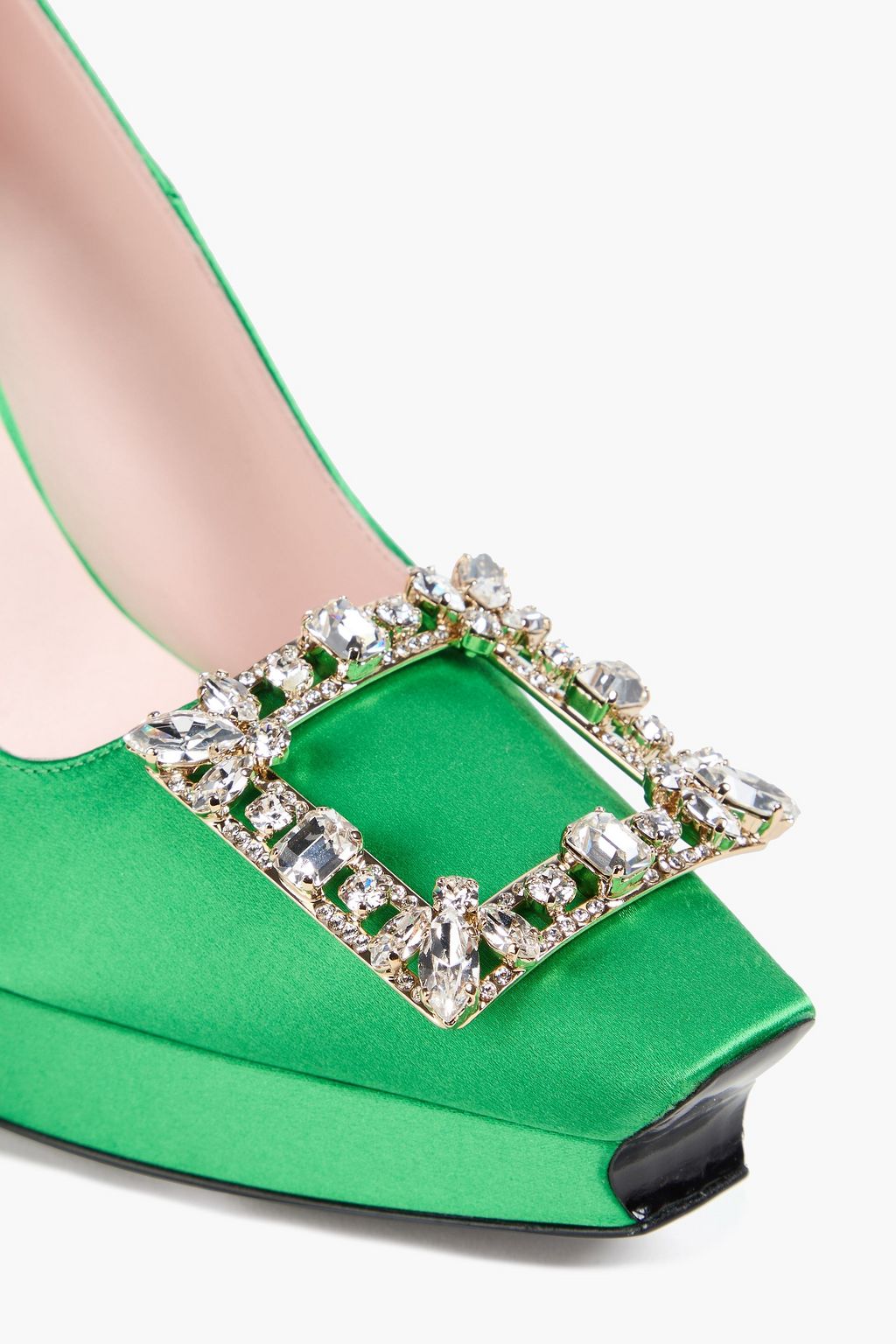 ROGER VIVIER Embellished satin platform pumps