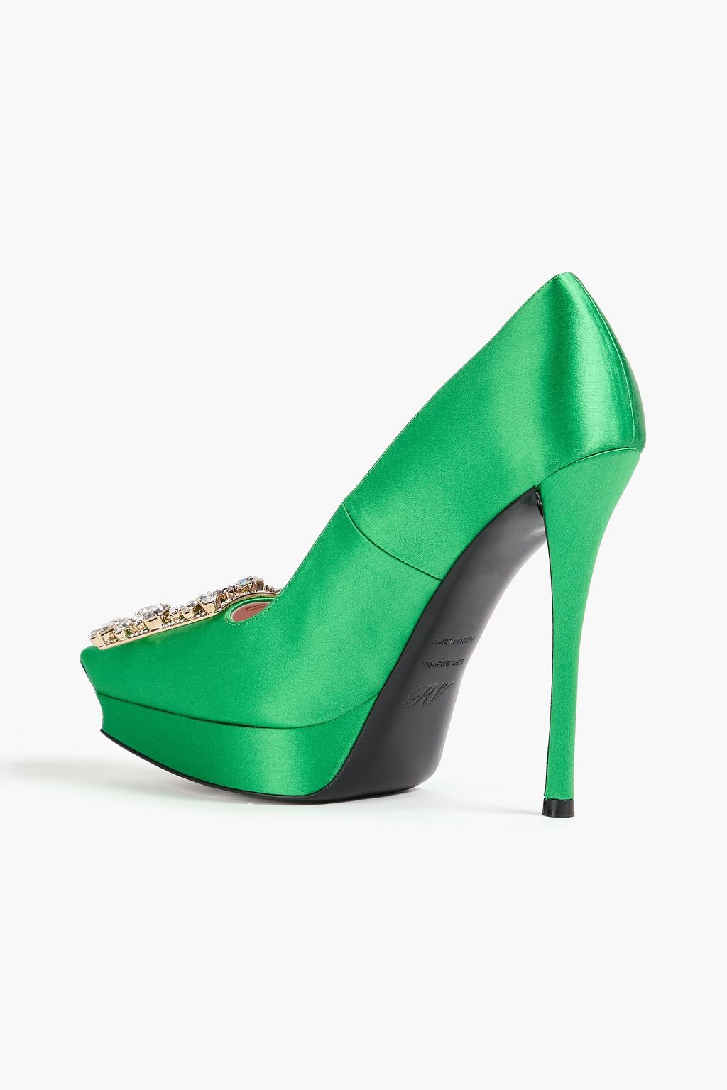 ROGER VIVIER Embellished satin platform pumps