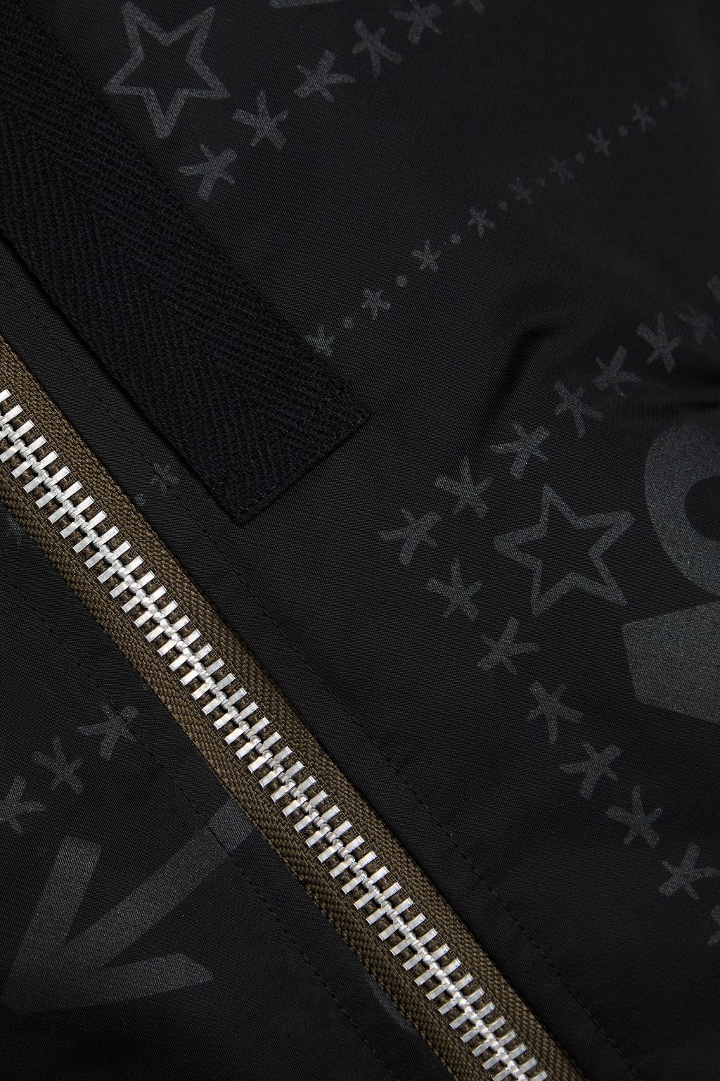 SACAI Printed cotton-blend shell bomber jacket