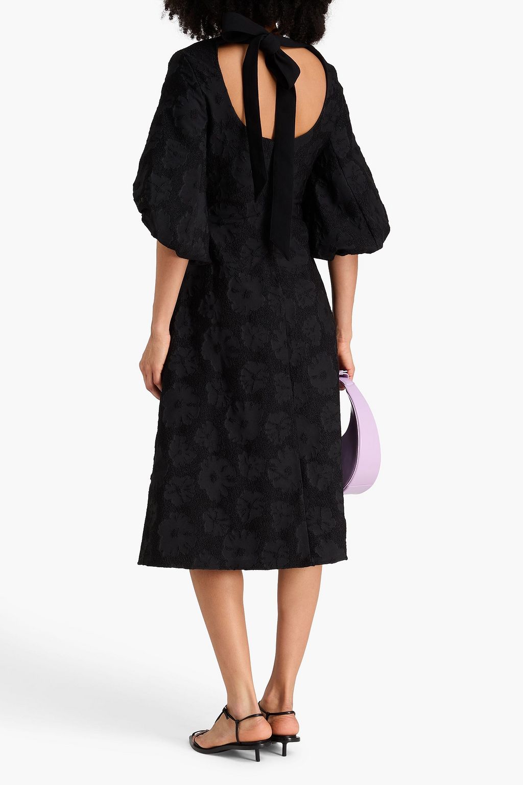 STINE GOYA Cutout floral-jacquard midi dress