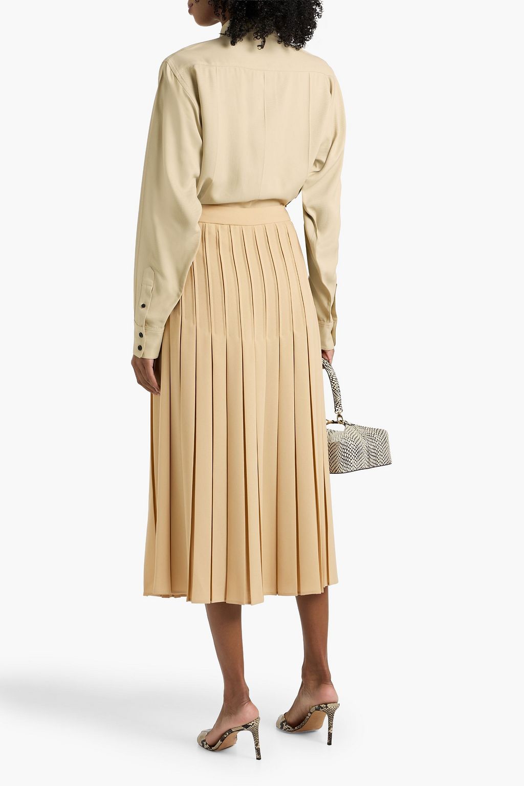 MAX MARA Luisa pleated crepe midi skirt