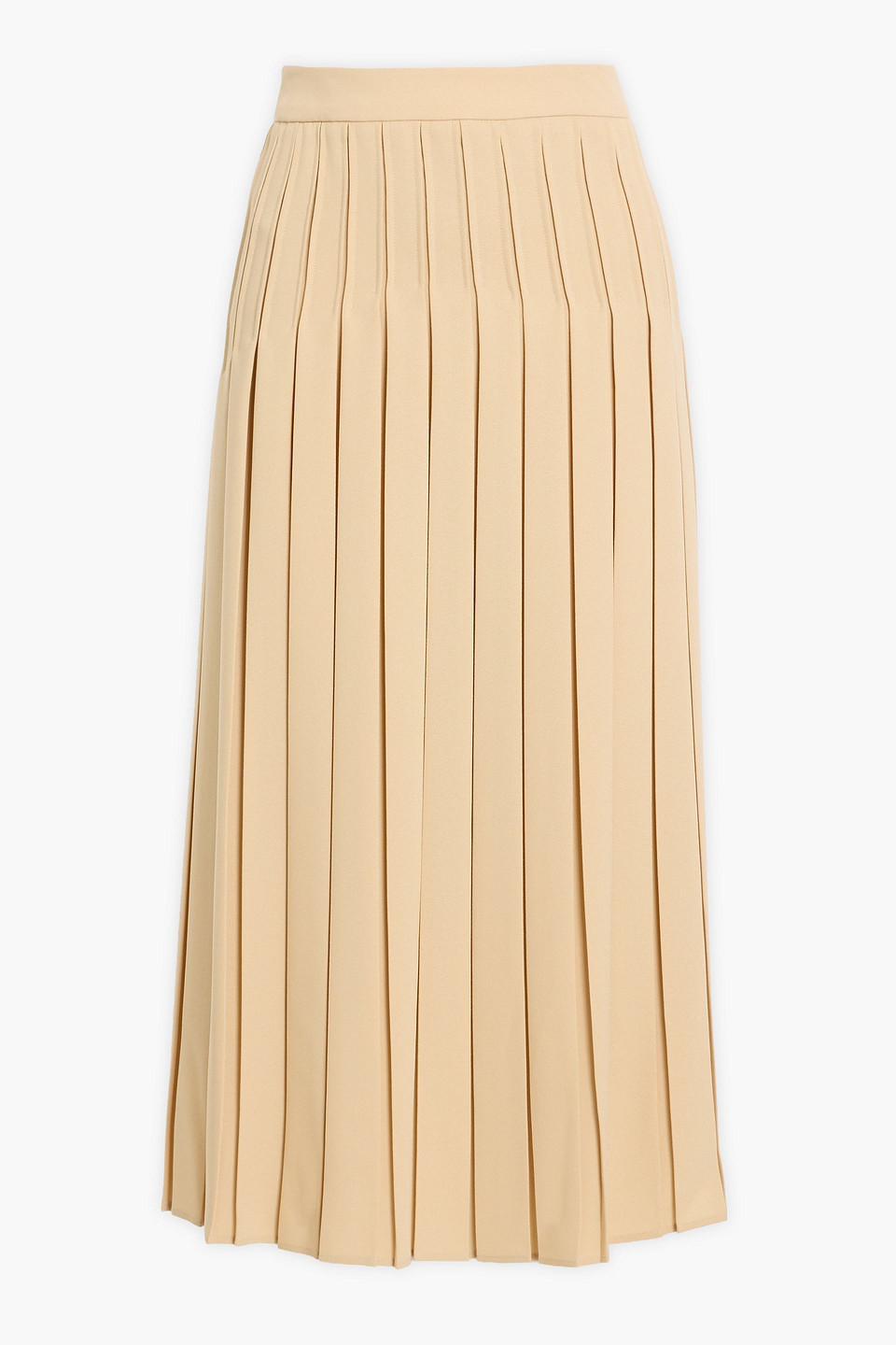 Max Mara Luisa Pleated Crepe Midi Skirt In Sand