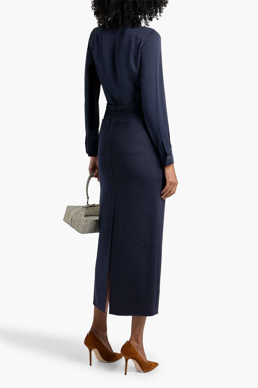 MAX MARA Palo camel hair midi skirt