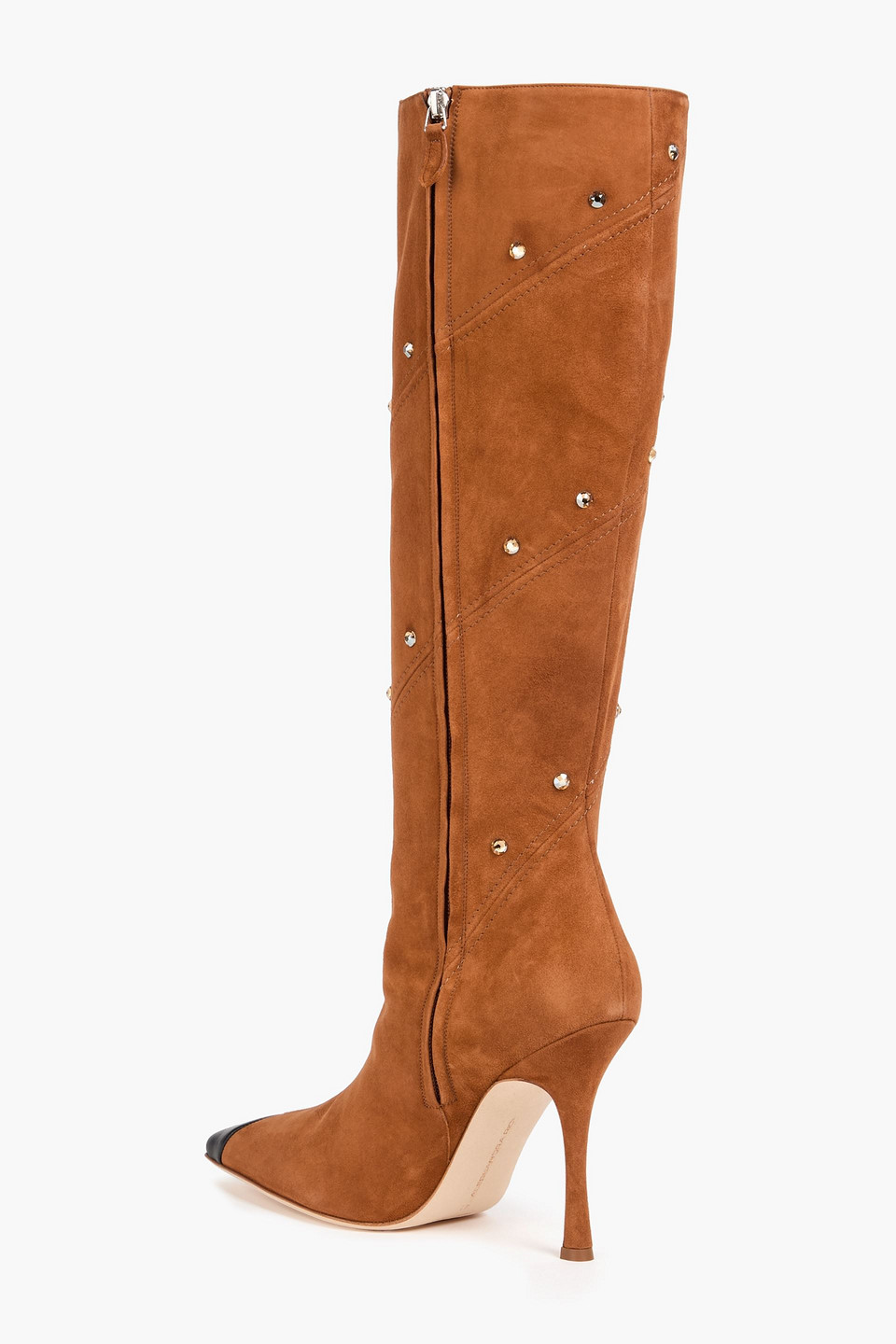  Alessandra Rich - Crystal-embellished Suede Knee Boots - Brown - Eu 36 