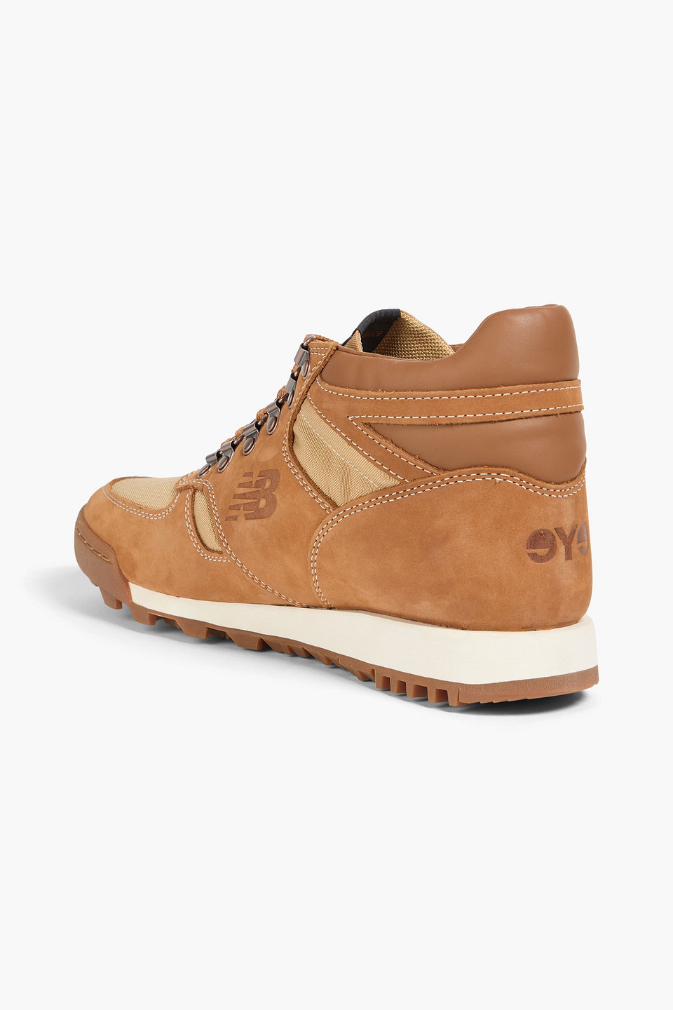  Eye Junya Watanabe Man X New Balance - Rainier Canvas, Nubuck And Leather High-top Sneakers - Brown - Us 7 