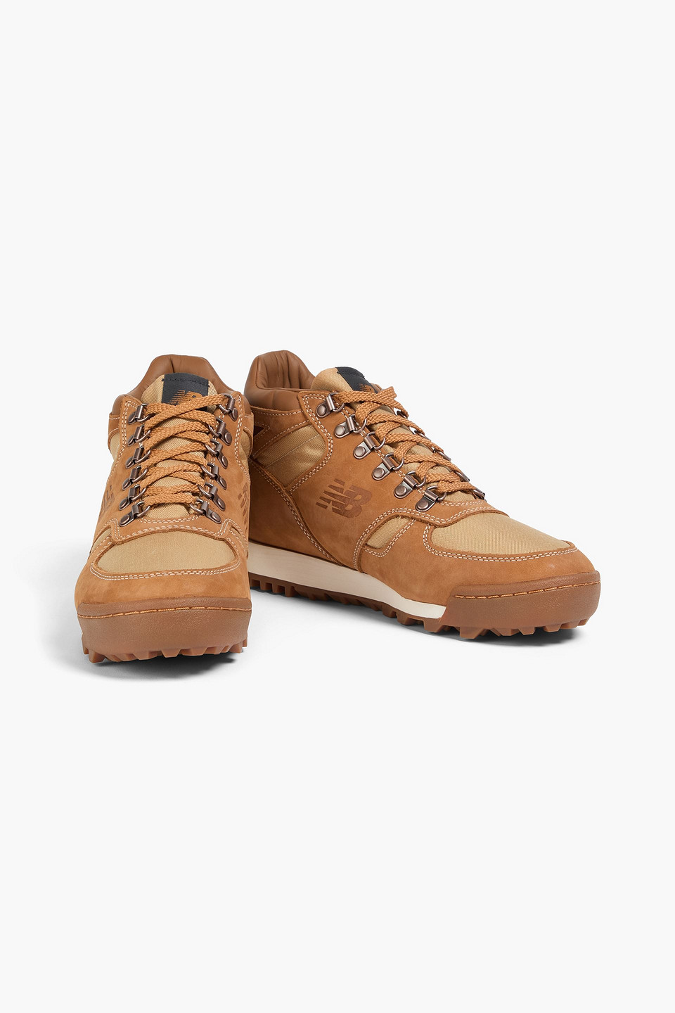  Eye Junya Watanabe Man X New Balance - Rainier Canvas, Nubuck And Leather High-top Sneakers - Brown - Us 7 