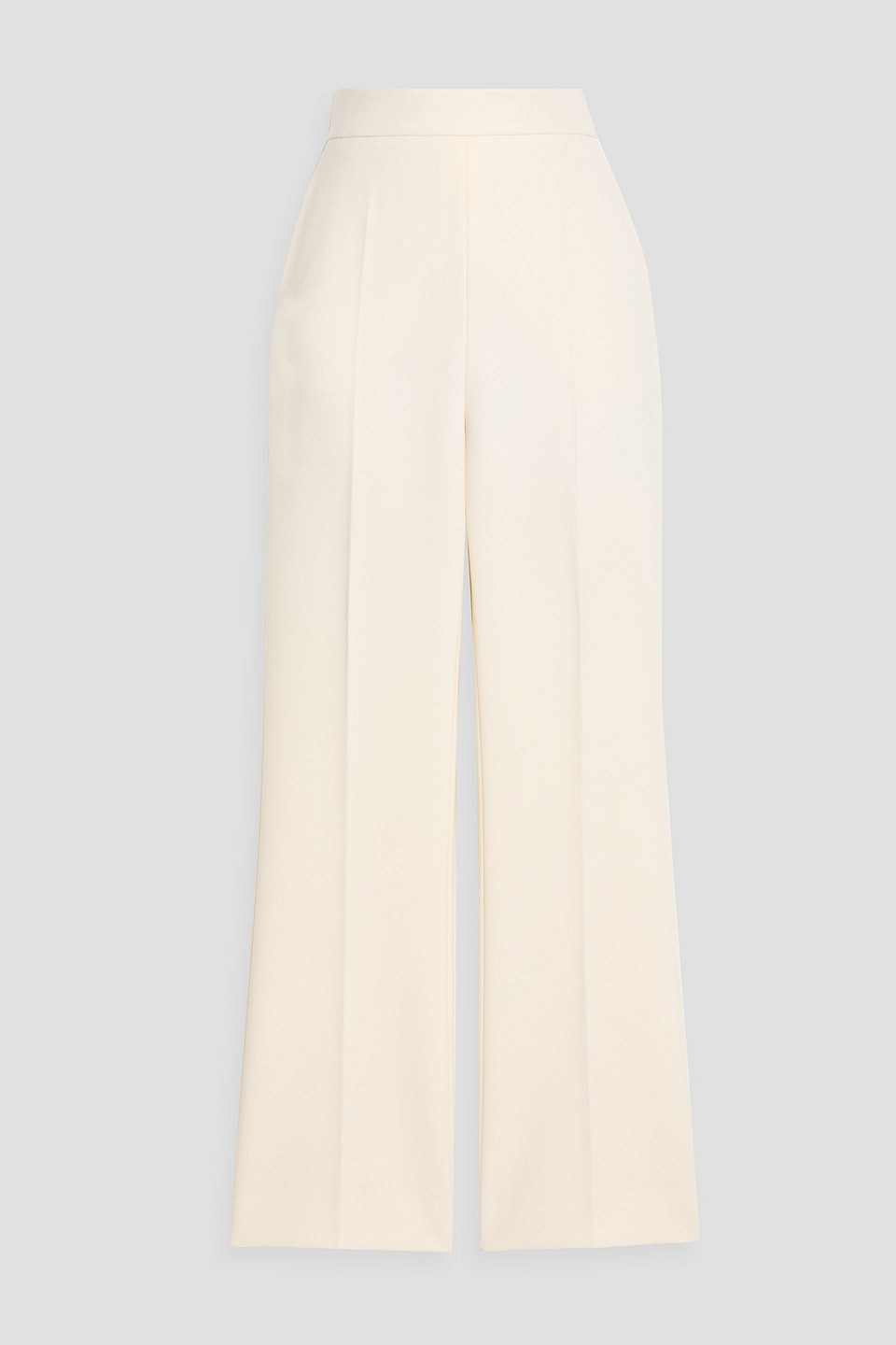 Max Mara Parata Cropped Crepe Straight-leg Pants In White