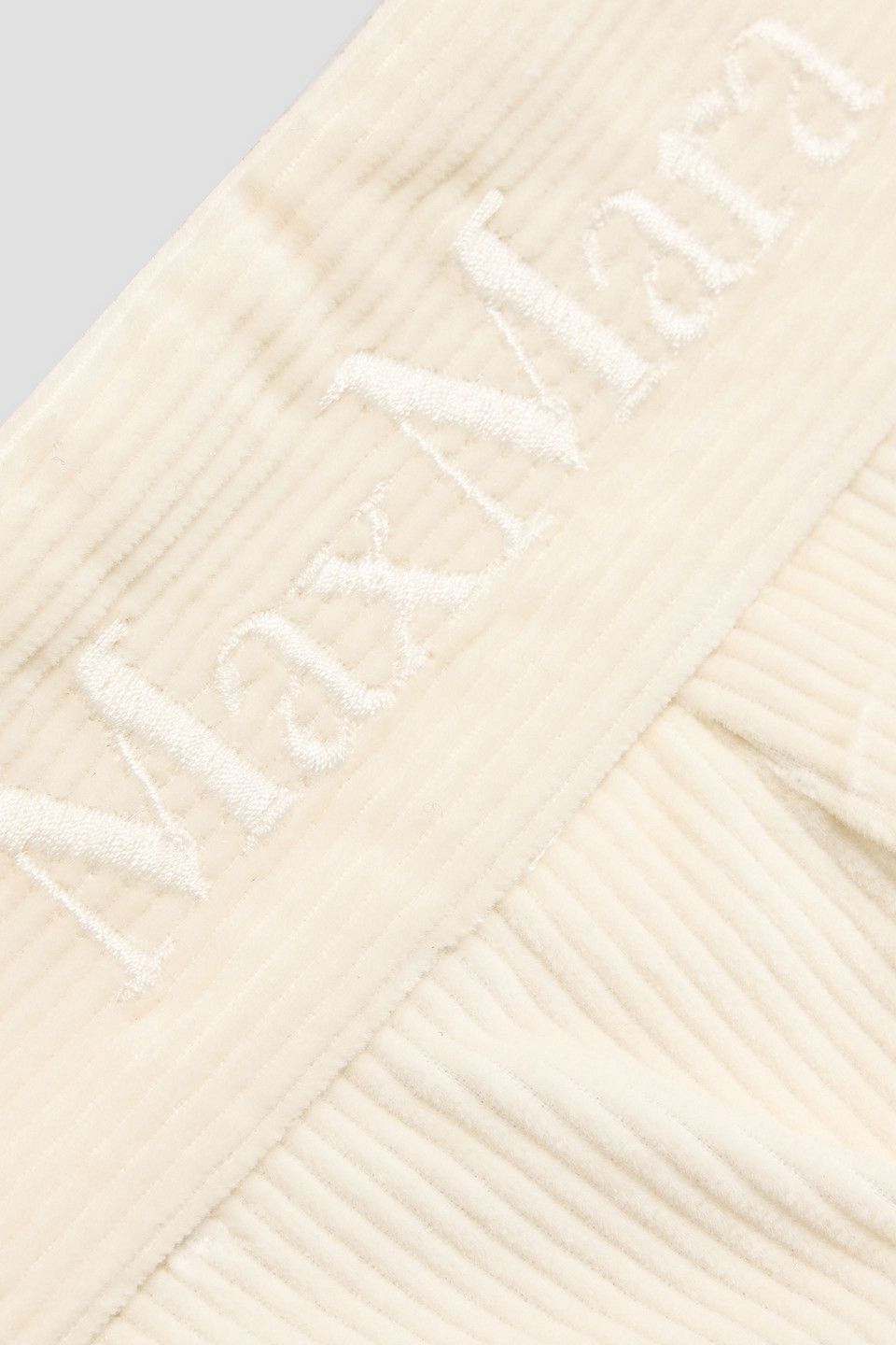 Max Mara Tritone Cotton-blend Corduroy Wide-leg Pants In White