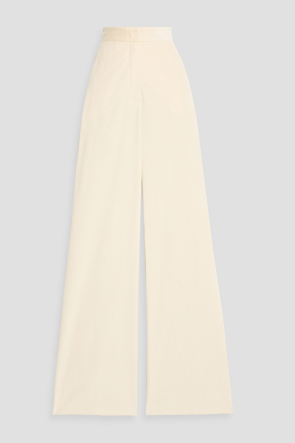 Max Mara Tritone Cotton-blend Corduroy Wide-leg Pants In White