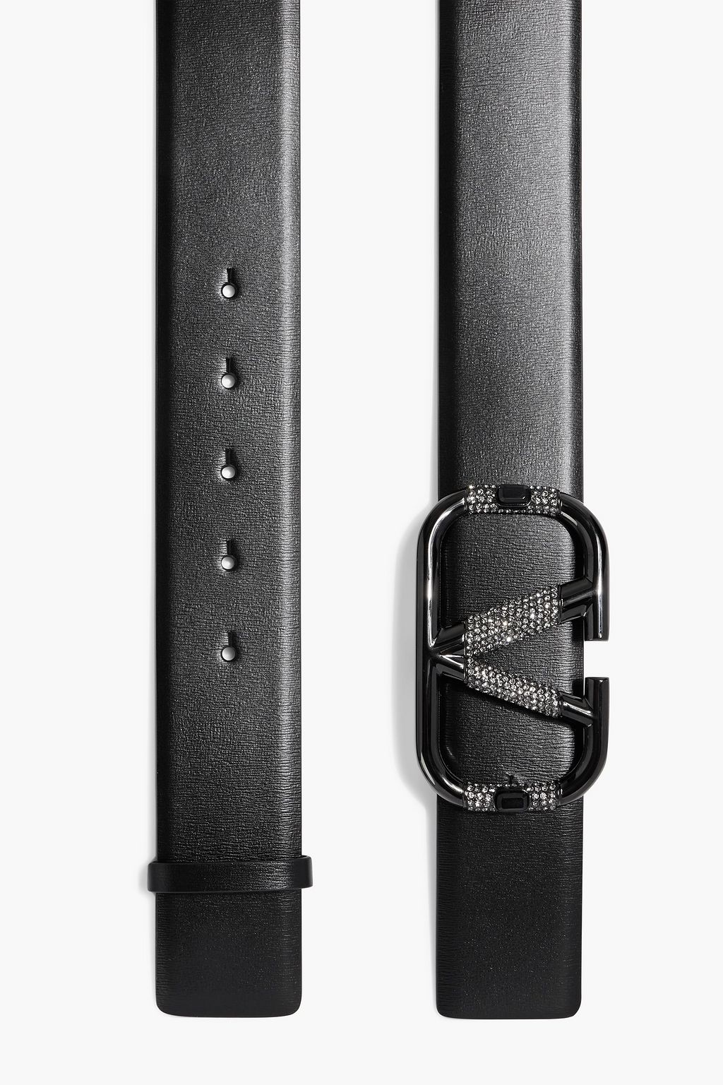 VALENTINO GARAVANI VLOGO crystal-embellished leather belt