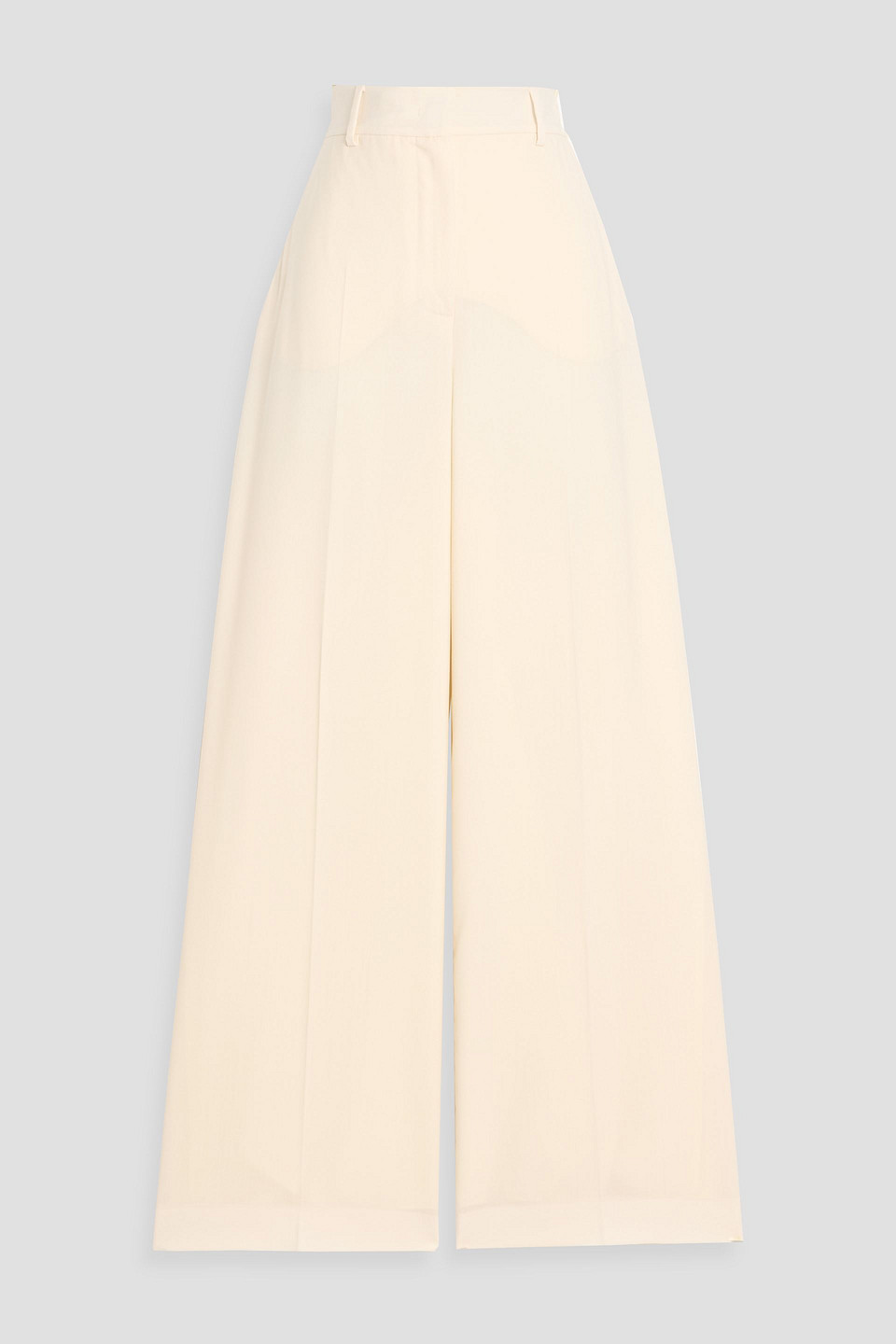Weekend Max Mara Verdun Wool-crepe Wide-leg Pants In Sand