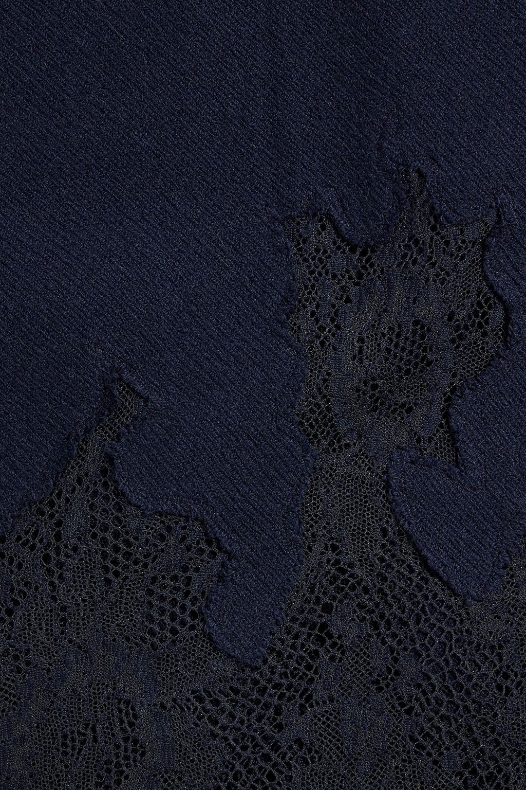 VALENTINO GARAVANI Lace-paneled cashmere scarf