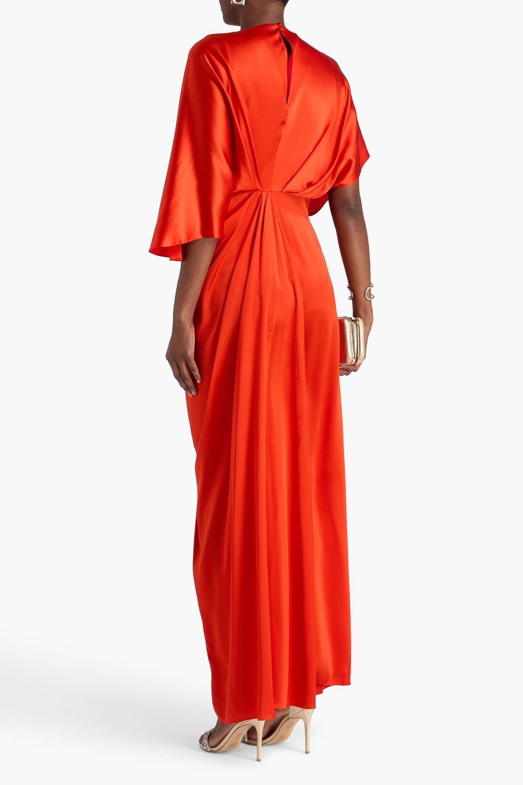 ROKSANDA Hierys tie-detailed silk-satin maxi dress
