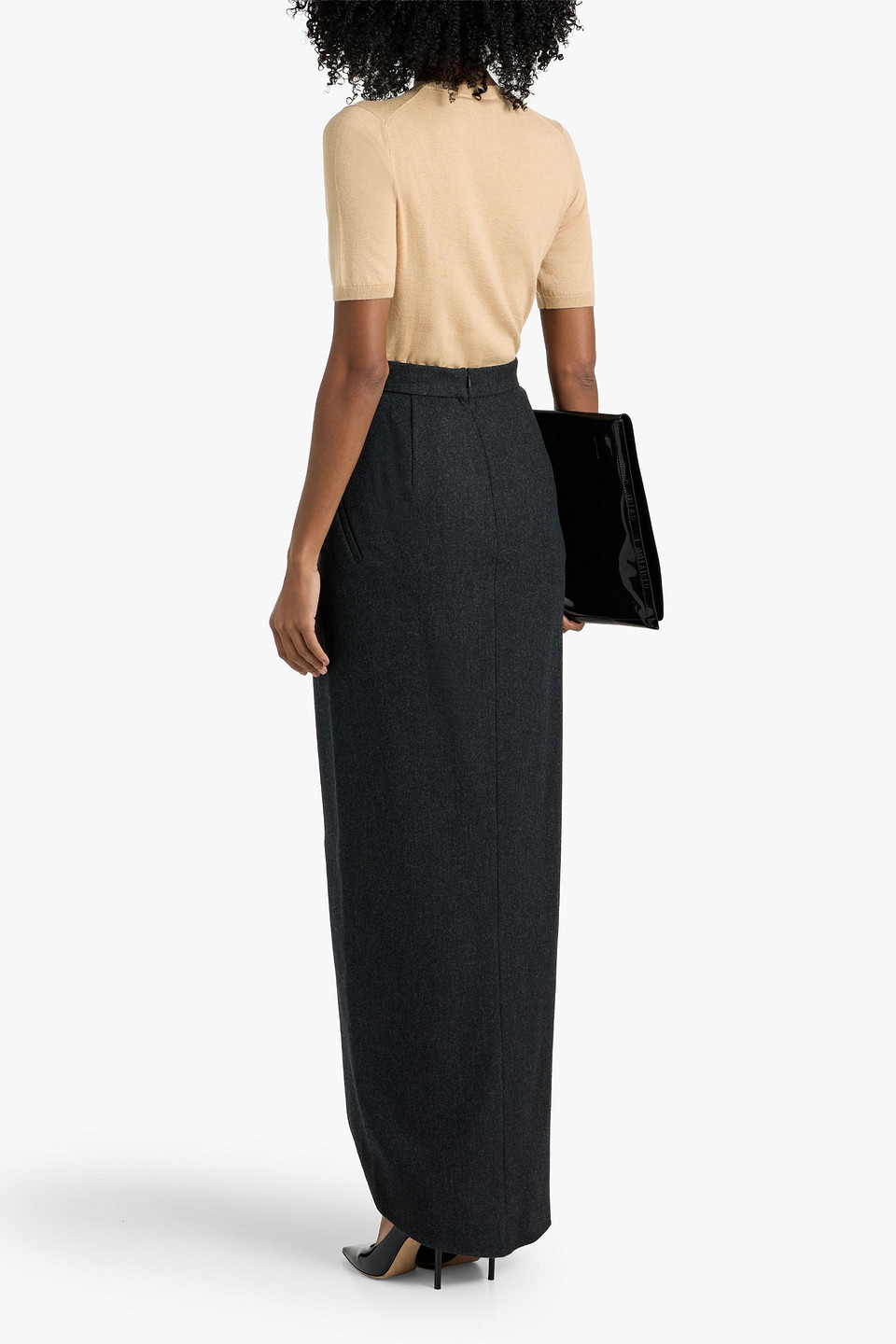 Max Mara Warren Silk And Cashmere-blend Top In Yellow