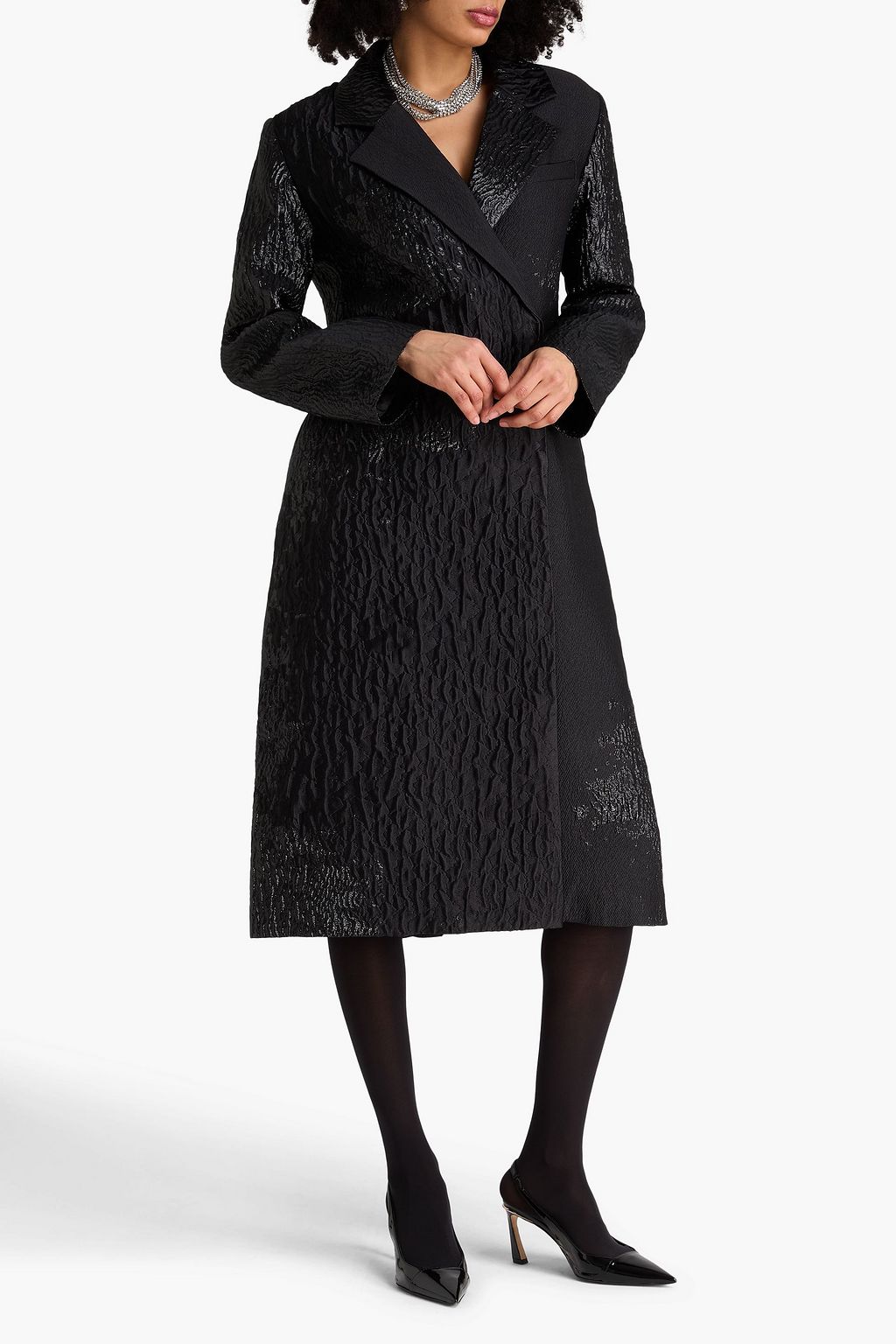 STINE GOYA Metallic cloqué coat