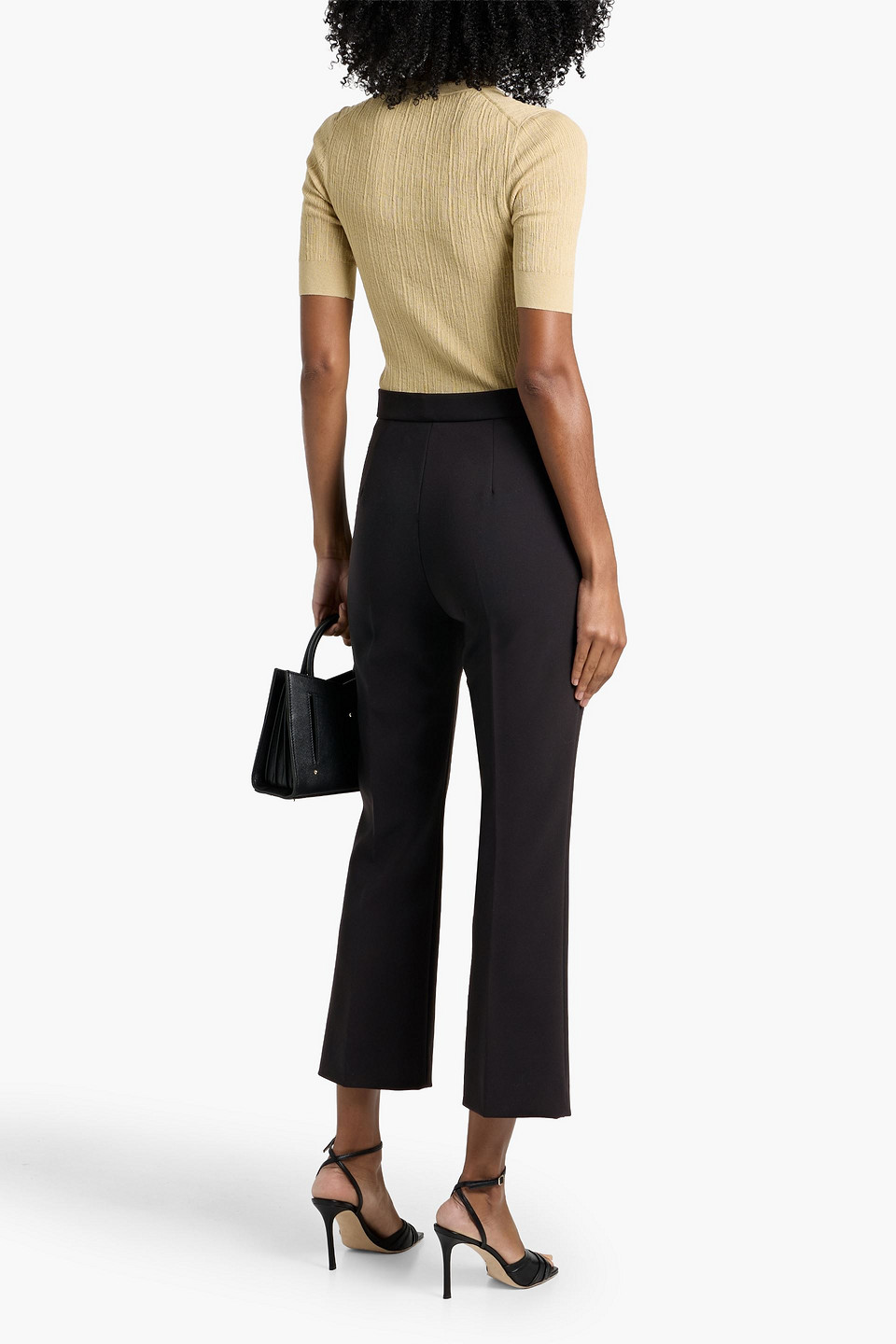 Max Mara Parata Cropped Crepe Straight-leg Pants In Black