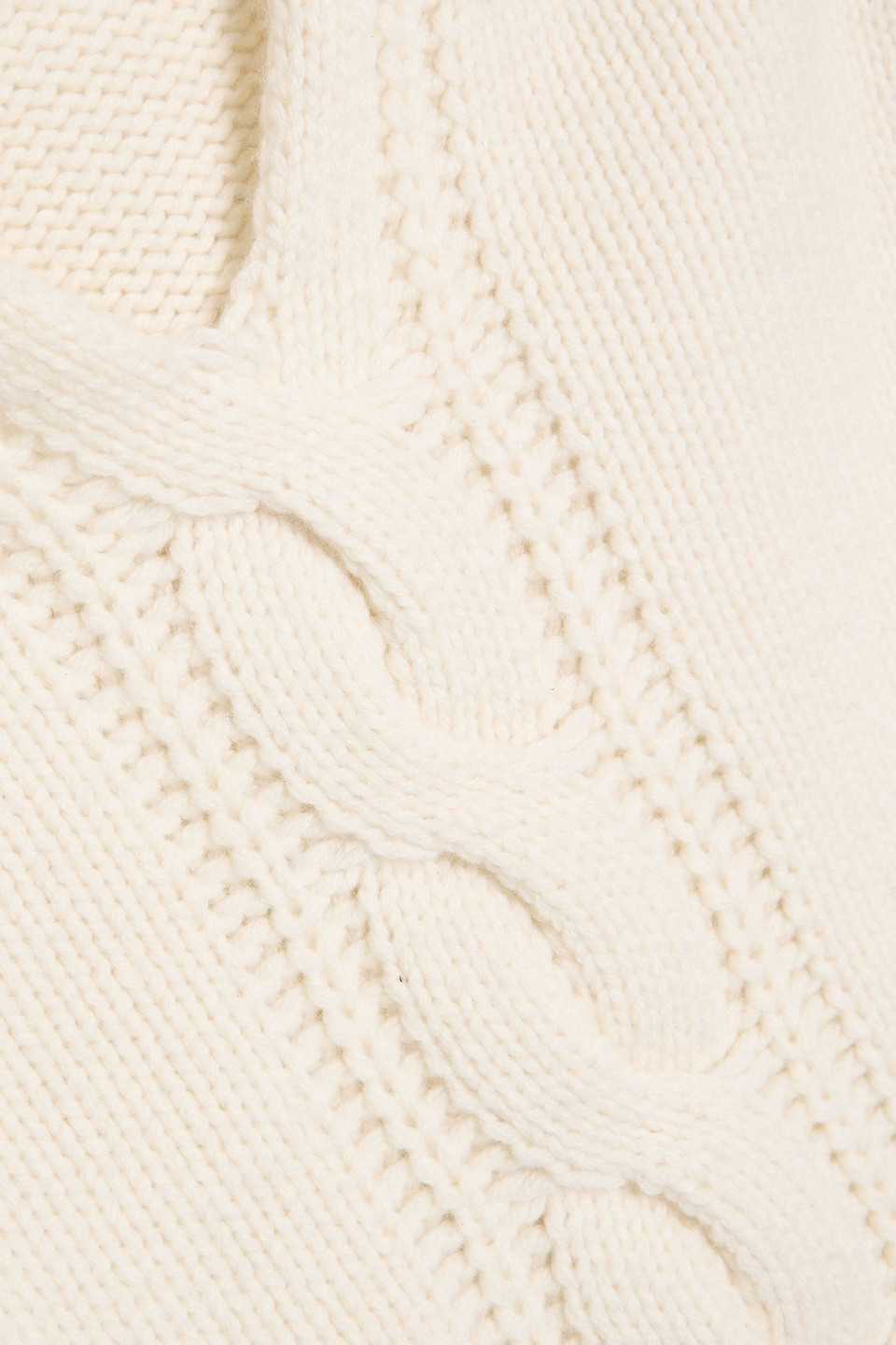 Max Mara Cancan Cable-knit Cashmere Sweater In White