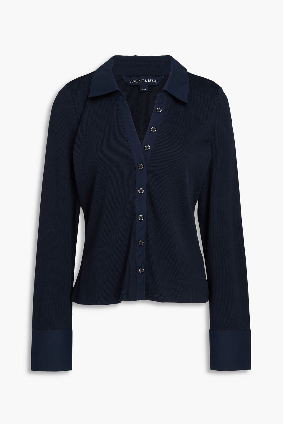 Veronica Beard Scottie Pima Cotton-blend Polo Shirt In Blue