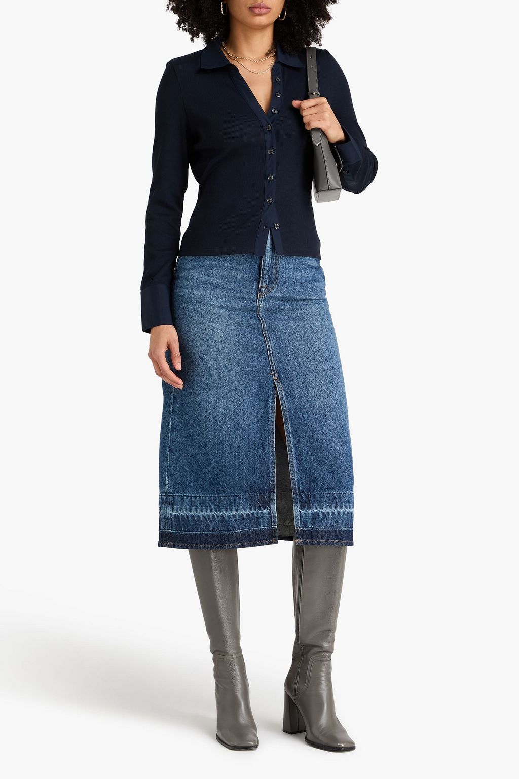 VERONICA BEARD Scottie Pima cotton-blend polo shirt