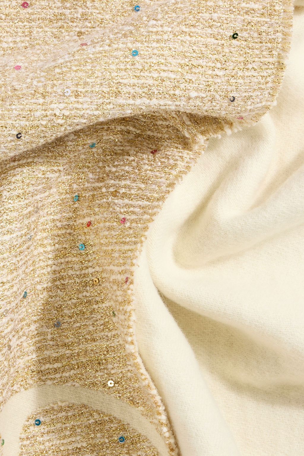 VALENTINO GARAVANI Sequin-embellished wool-blend jacquard scarf