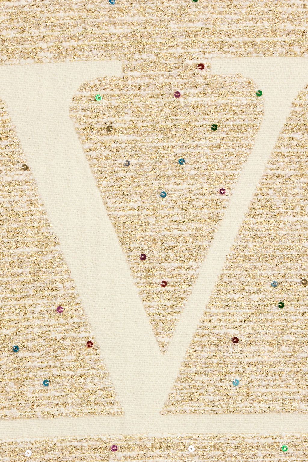 VALENTINO GARAVANI Sequin-embellished wool-blend jacquard scarf