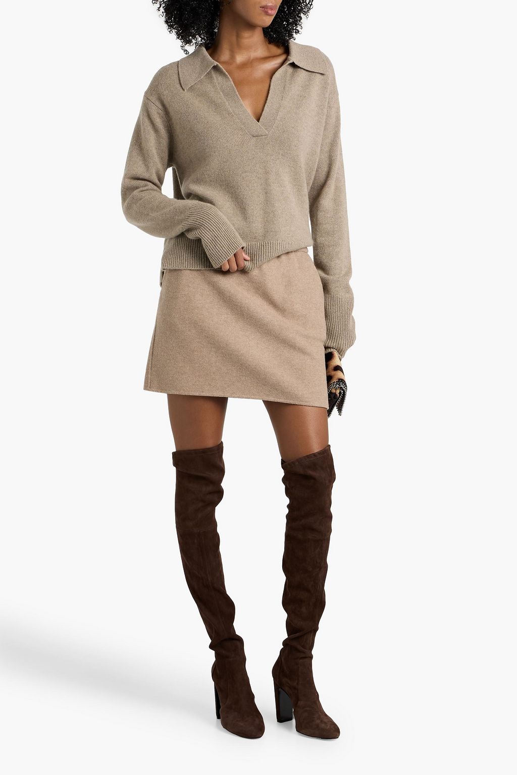 MAX MARA Onagro wool-blend felt mini skirt