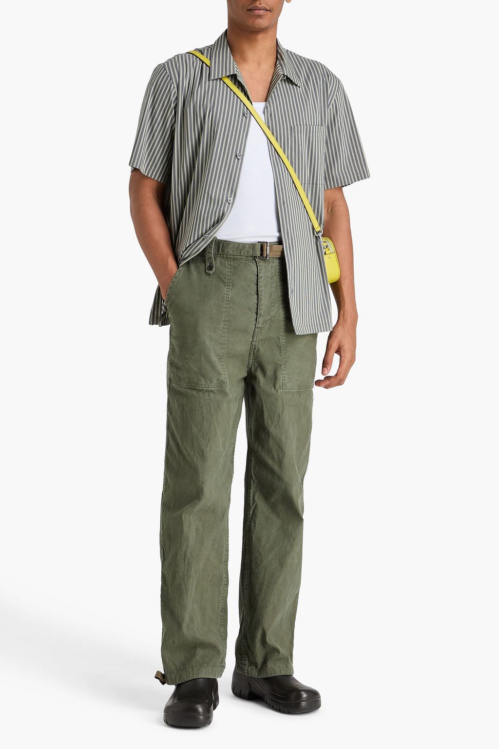 SACAI Webbing-trimmed cotton pants