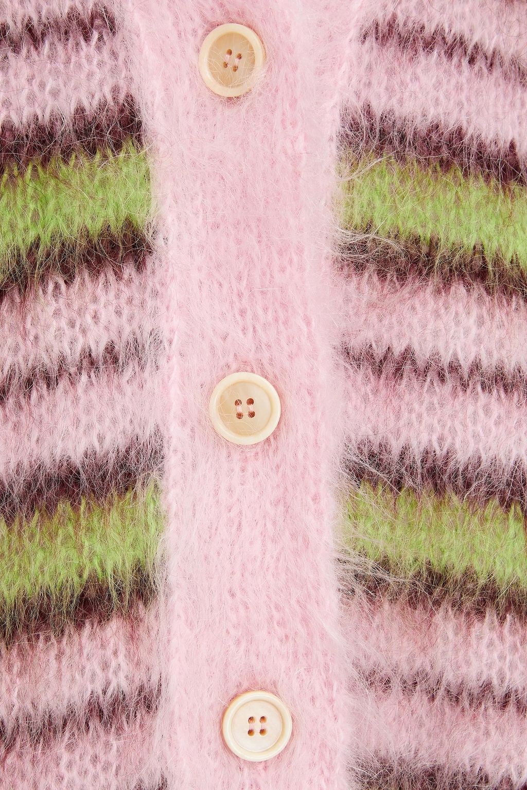 MARNI Striped mohair-blend cardigan