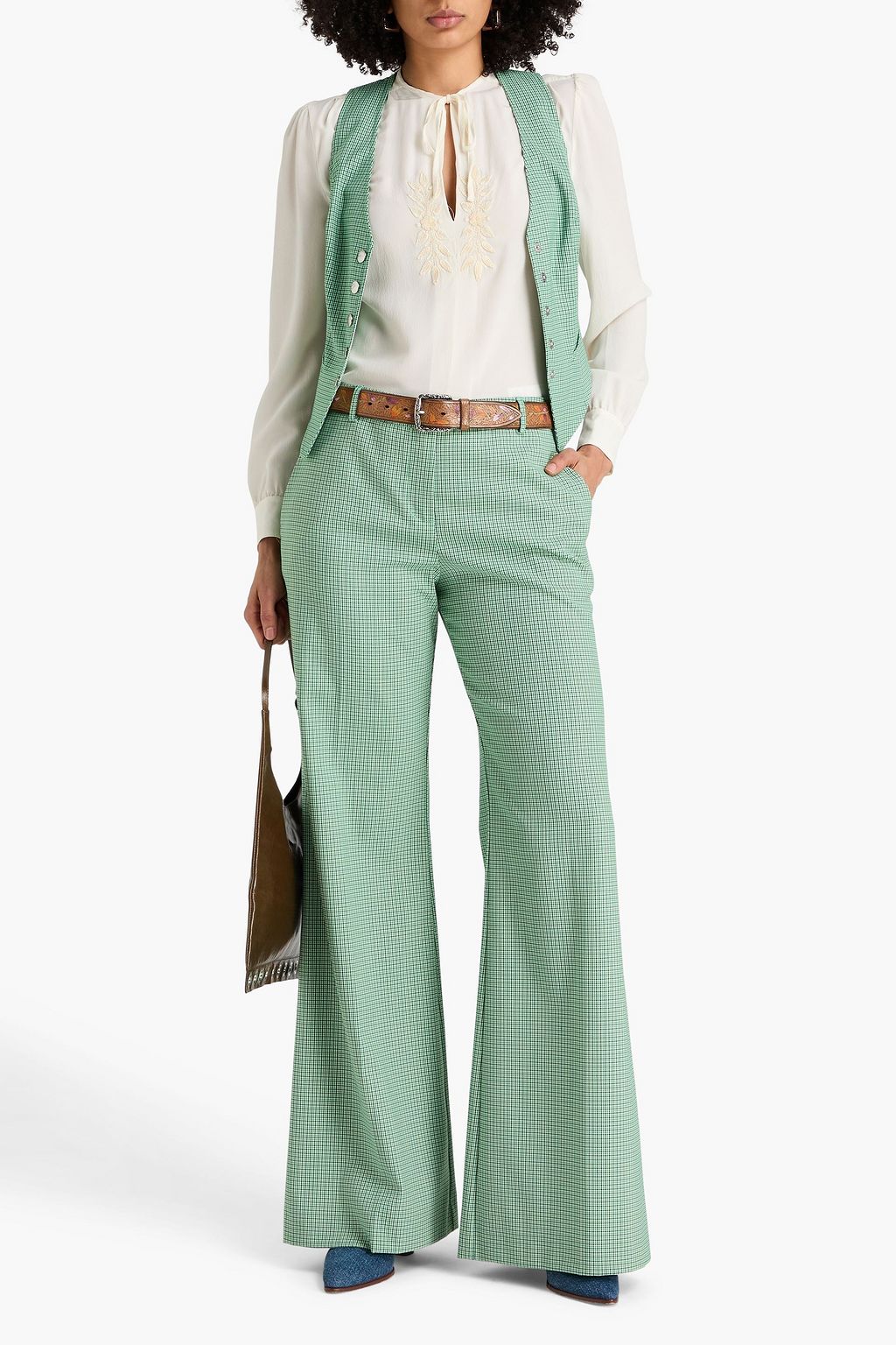 ETRO Houndstooth woven flared pants