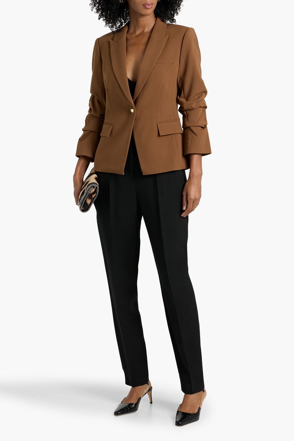 DEREK LAM 10 CROSBY Ralph ruched woven blazer