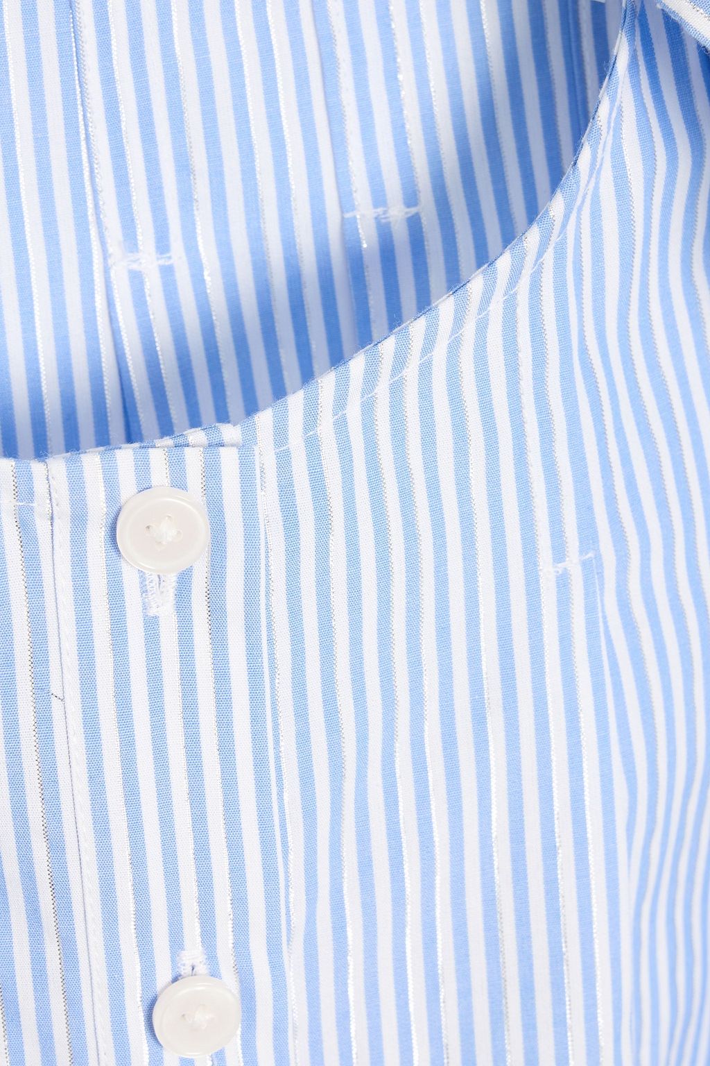 DEREK LAM 10 CROSBY Aviana tie-neck striped cotton-blend poplin top