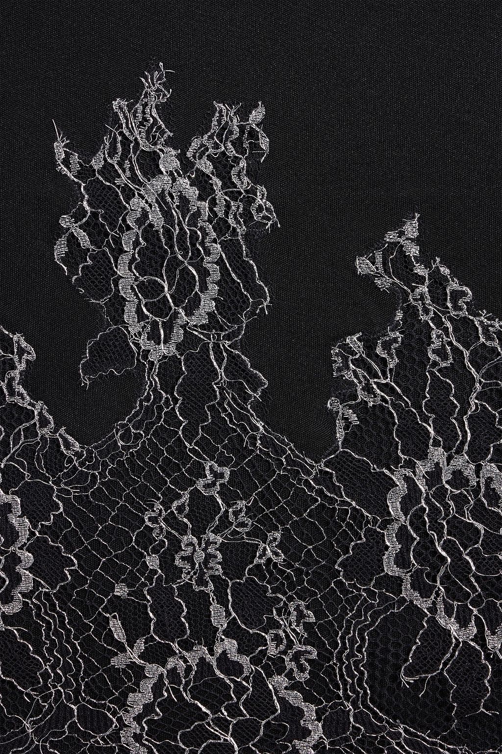 VALENTINO GARAVANI Metallic lace-trimmed satin scarf