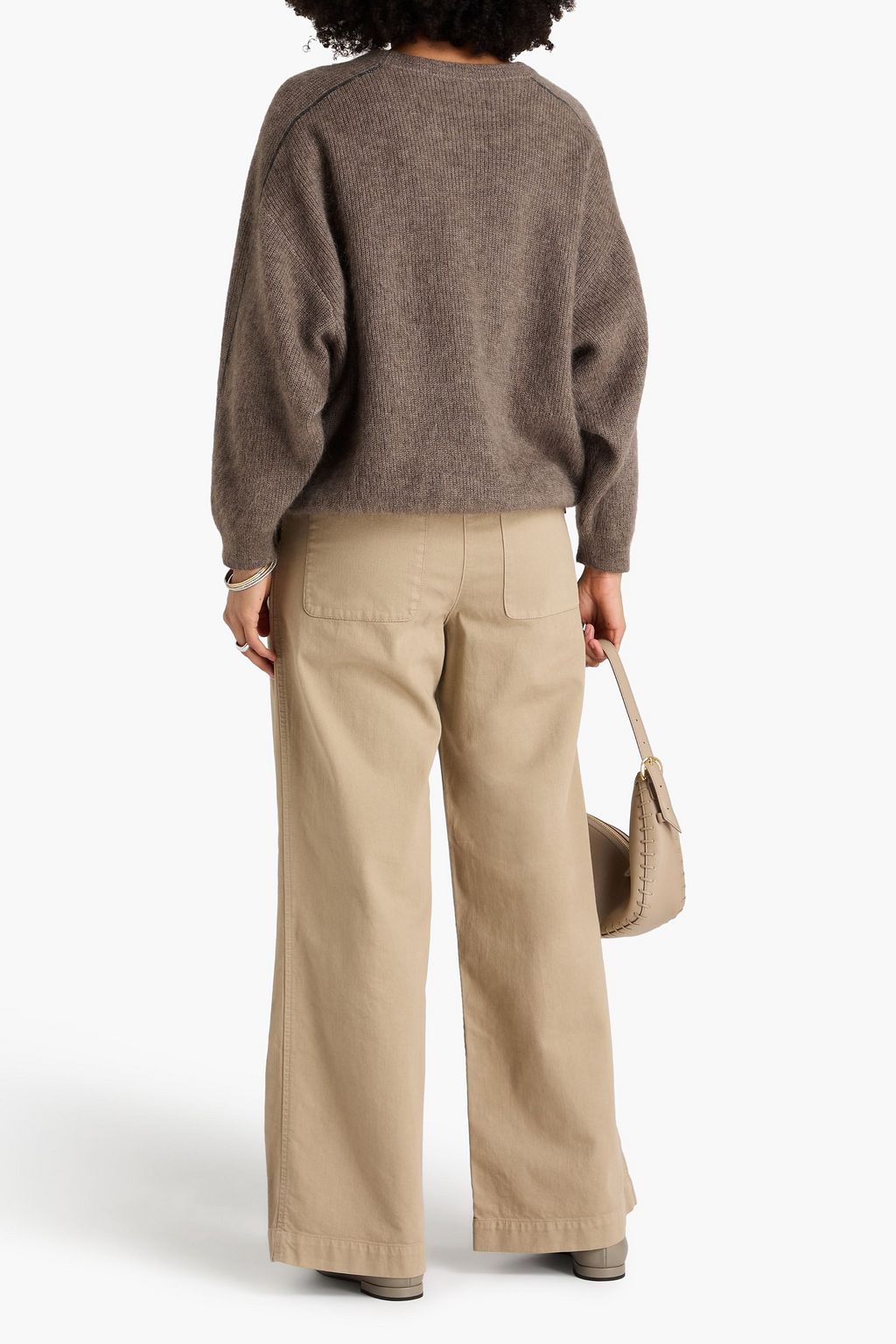 BRUNELLO CUCINELLI 비즈 장식 모헤어 혼방 스웨터