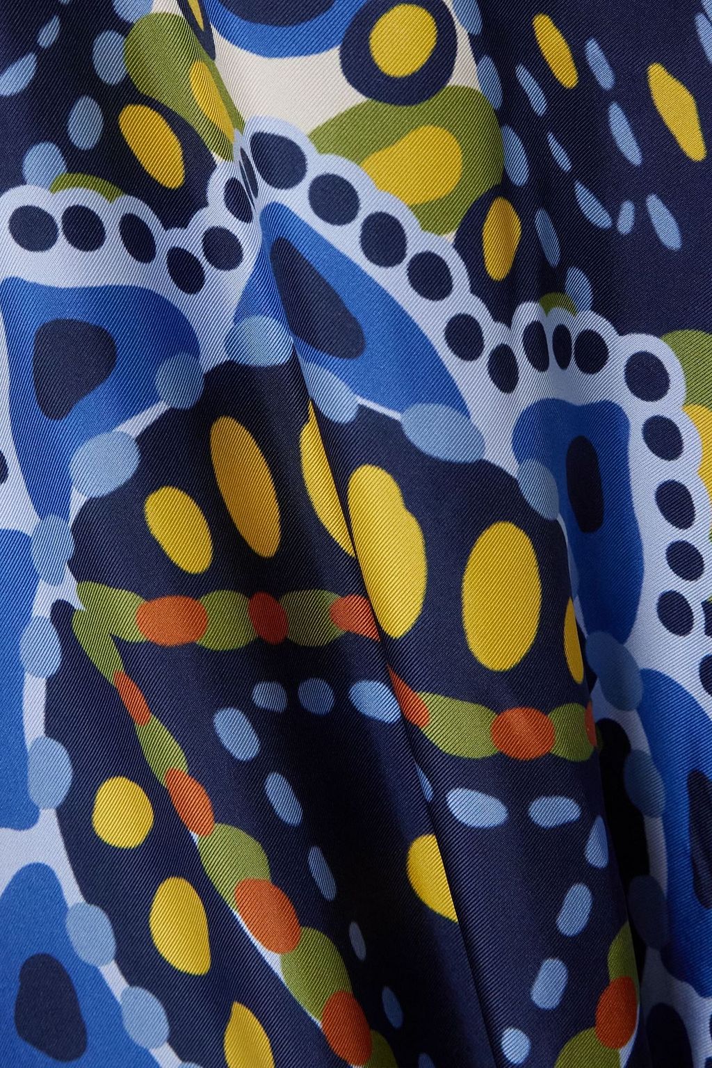 LA DOUBLEJ Belted printed silk-twill kaftan