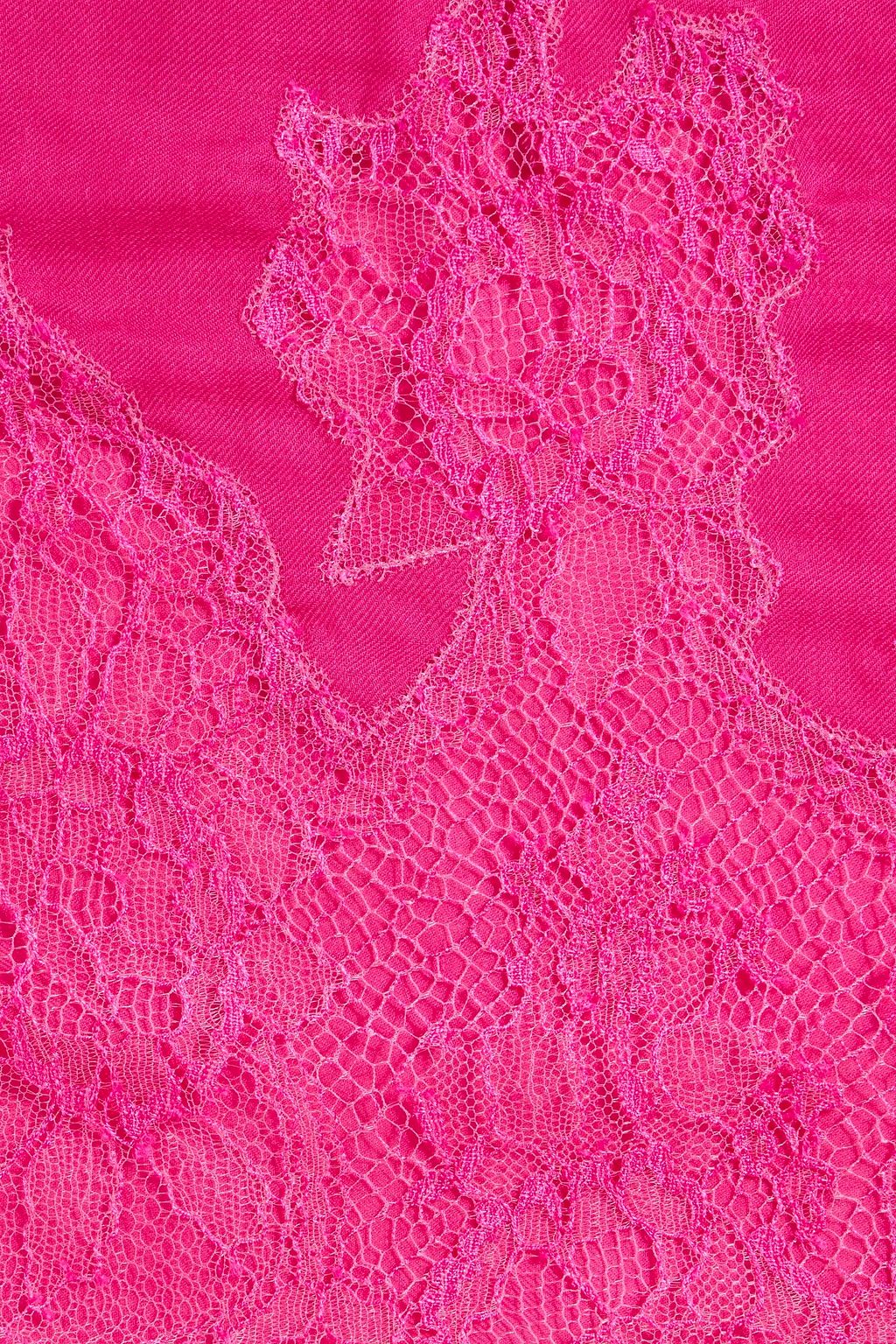 VALENTINO GARAVANI Lace-trimmed modal and cashmere-blend scarf