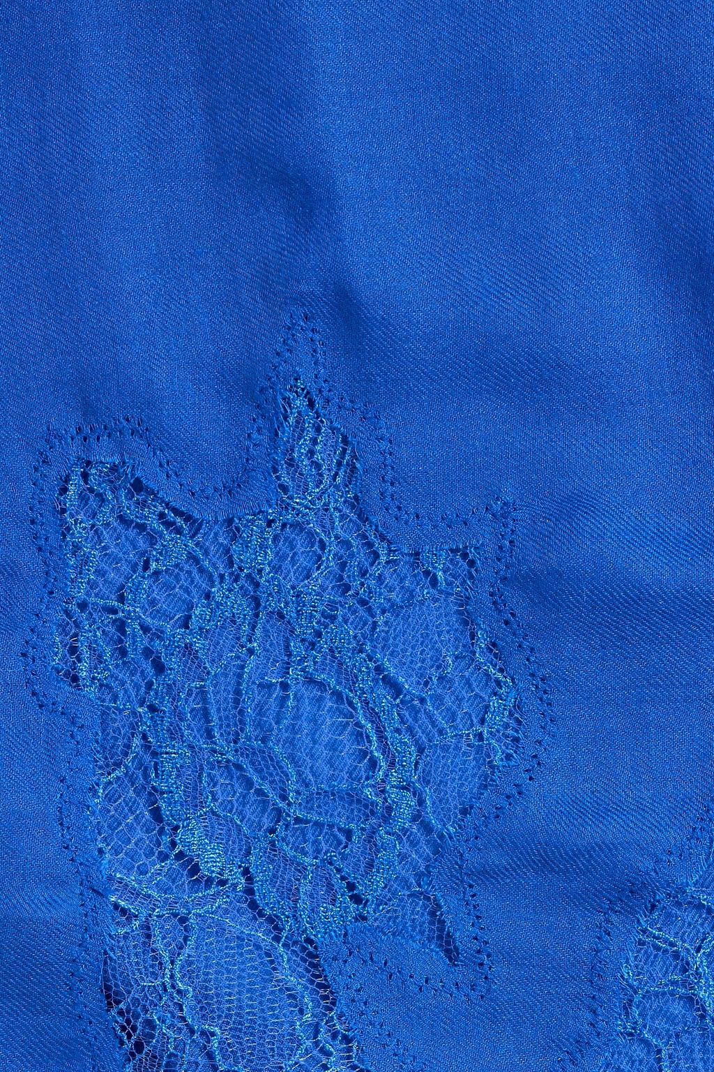 VALENTINO GARAVANI Lace-trimmed modal and cashmere-blend scarf