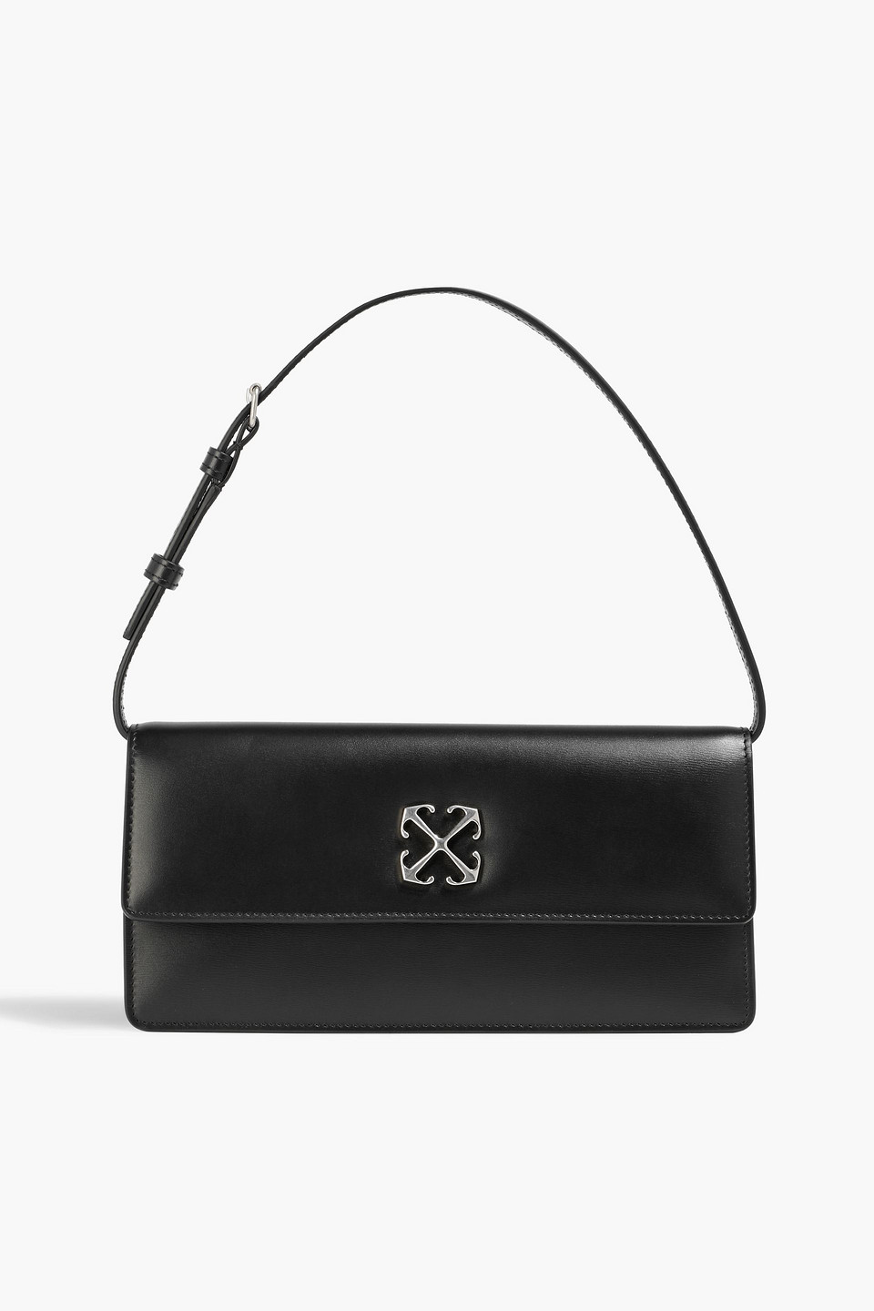 Off-white Jitney 1.0 Leather Shoulder Bag In Black