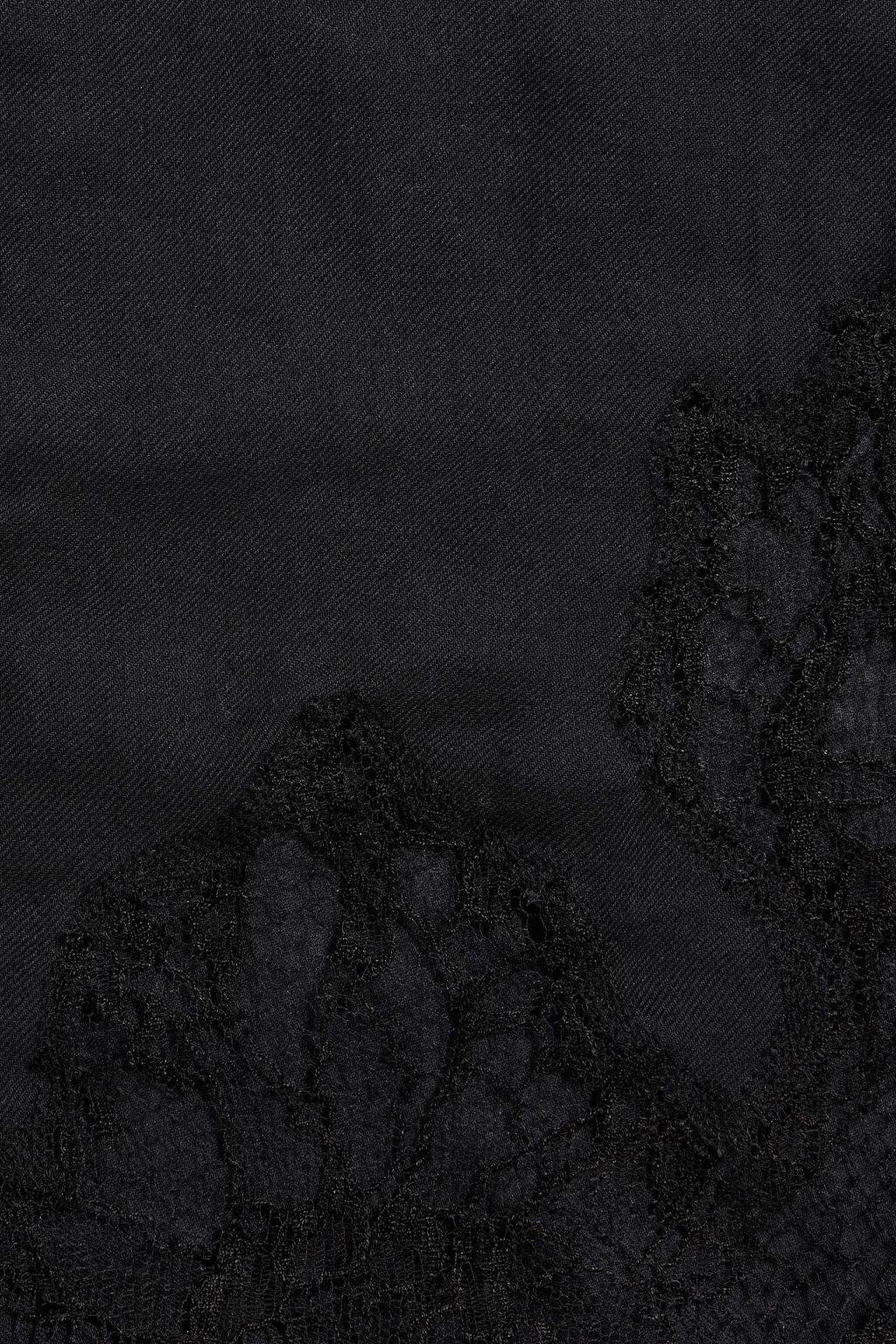 VALENTINO GARAVANI Lace-trimmed modal and cashmere-blend scarf