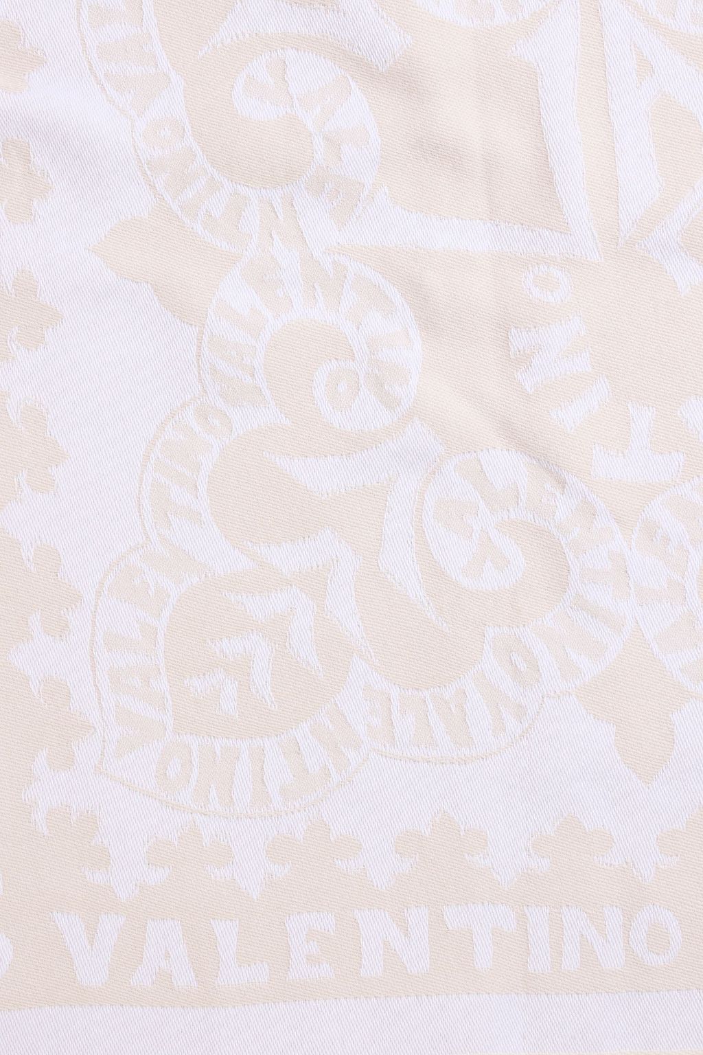 VALENTINO GARAVANI Fringed cotton-jacquard scarf